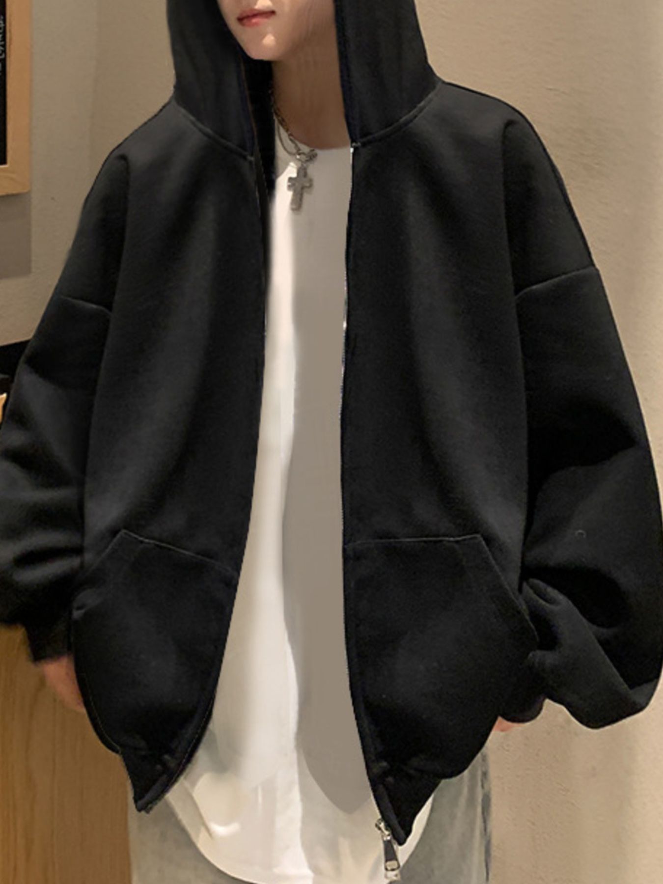 Men's Plus Size Zip Up Oversized Hoodie