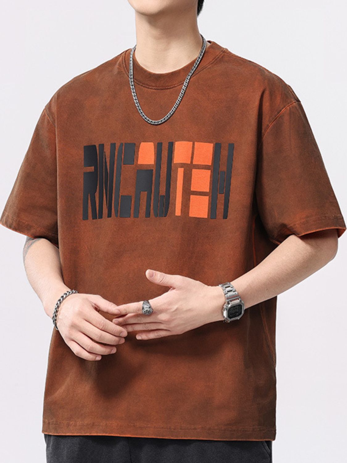 Men's Plus Size Round Neck Short Sleeve T-Shirt