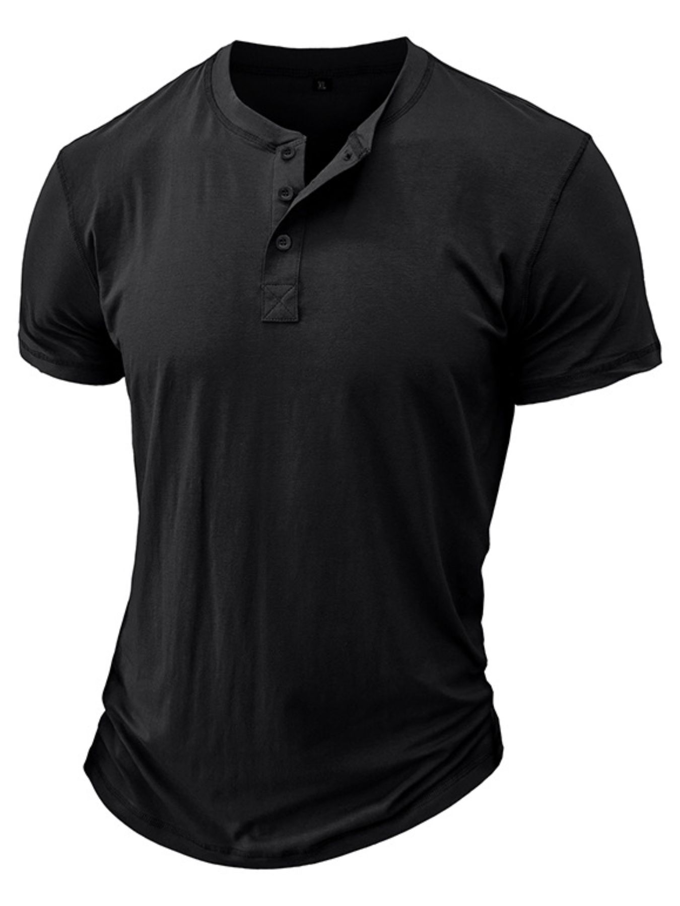 Men's Classic Henley Short Sleeve Polo T-Shirt