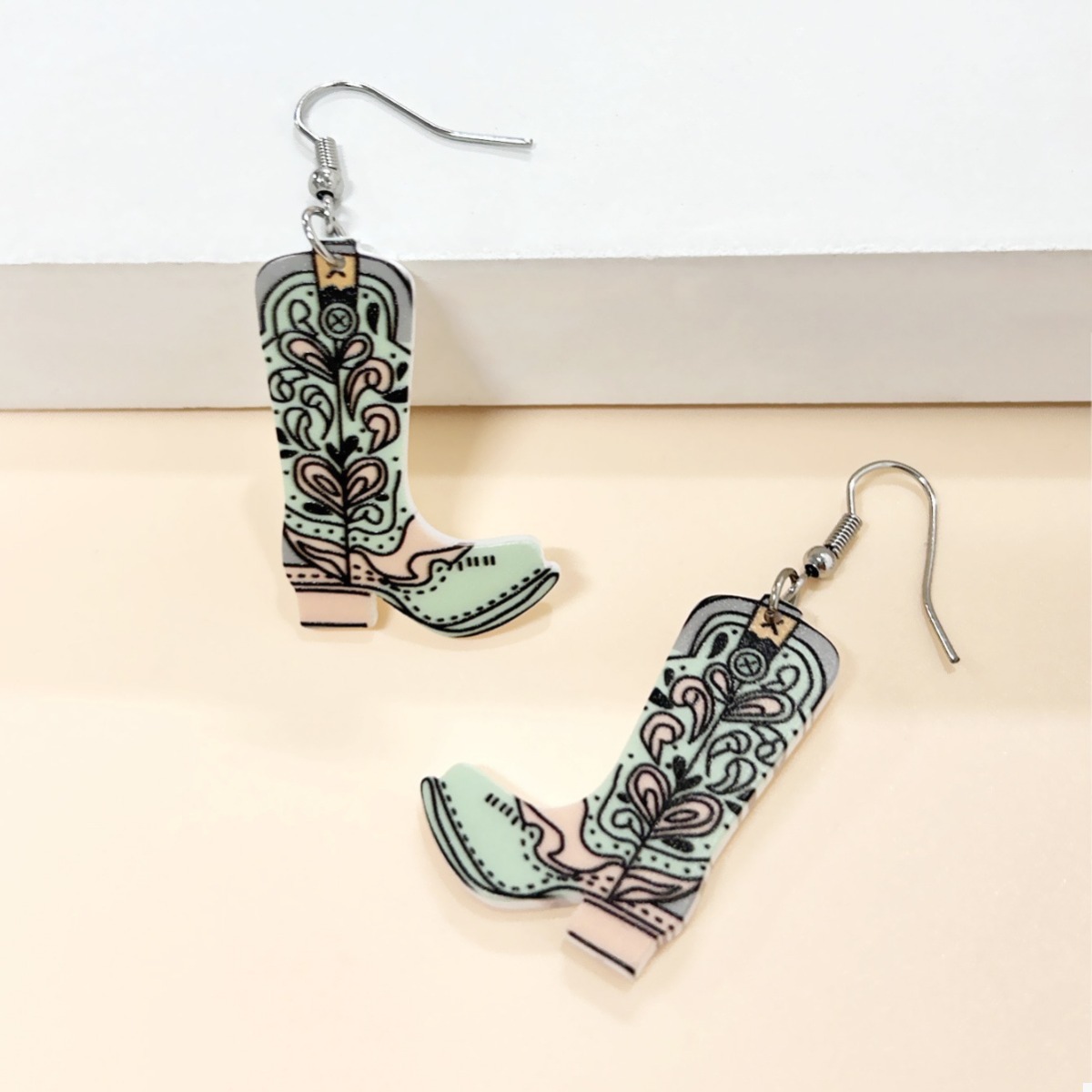 Western Boot Dangle Earrings