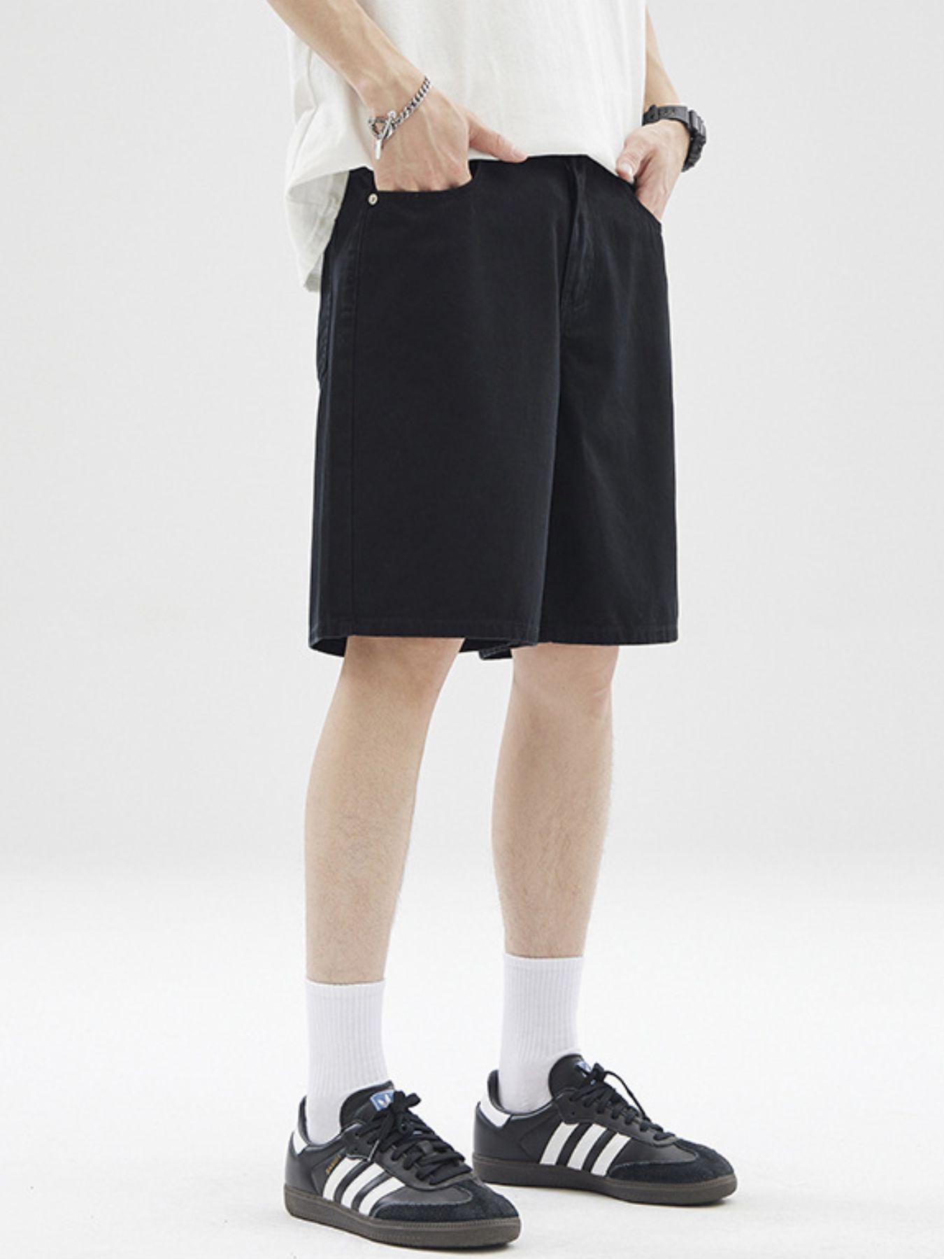 Men's Full Size Wide-Leg Shorts Plus Size