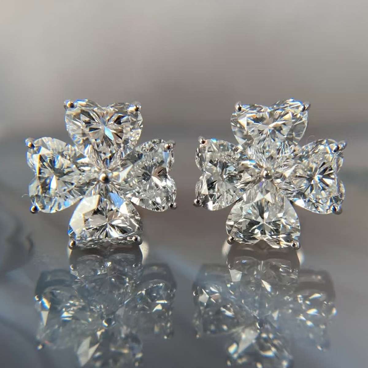 2.4 Carat Moissanite 925 Sterling Silver Stud Earrings
