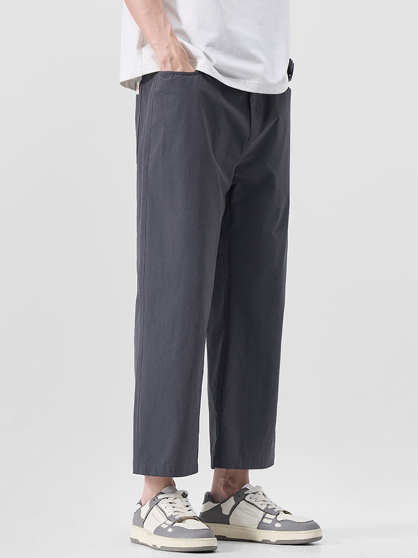 Men's Plus Size Casual Loose-Fit Cropped Pants