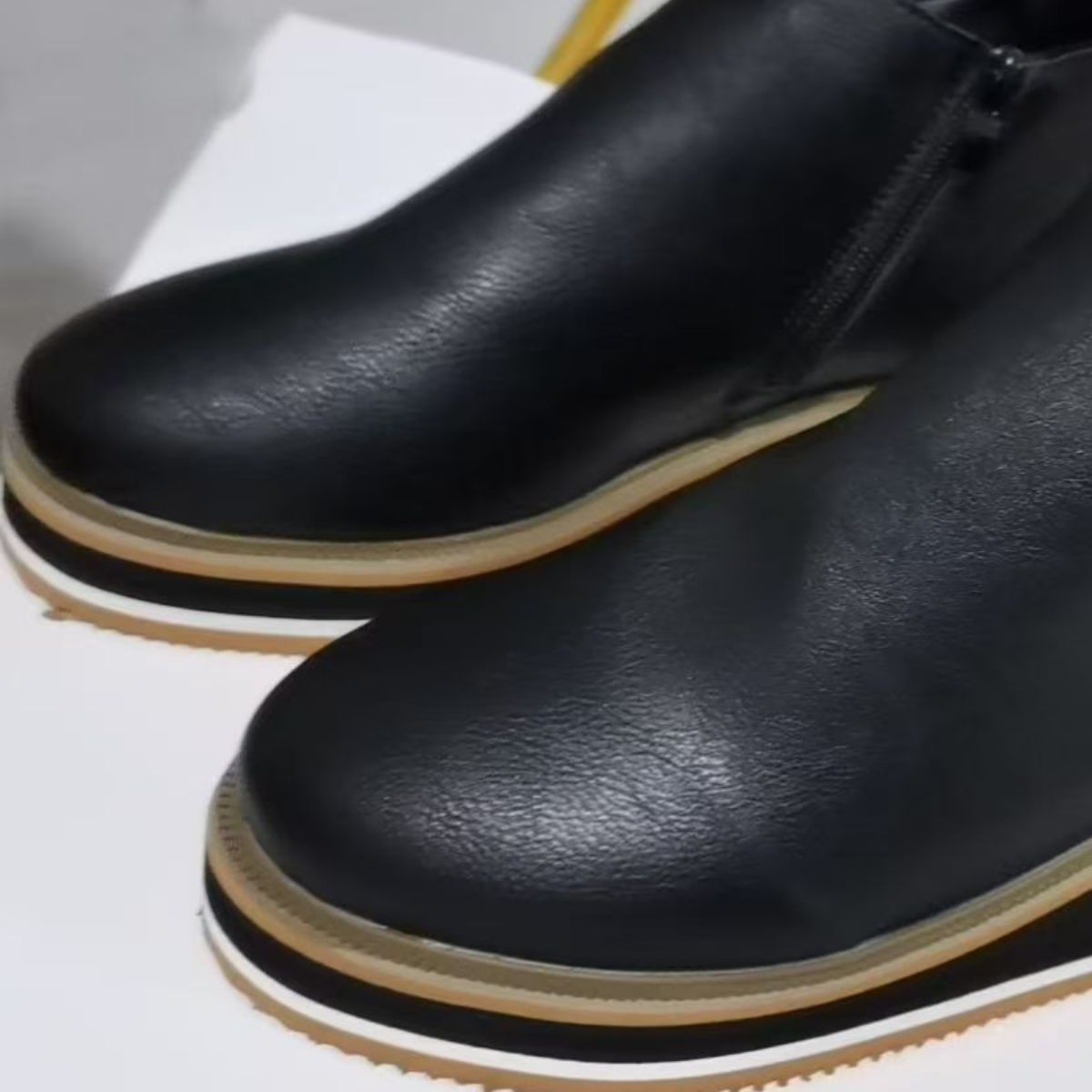 Ankle Wedge Boots with Zipper