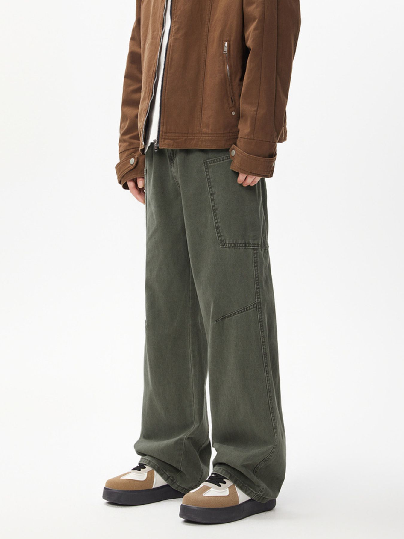 Men's Full Size Wide Leg Cargo Jeans Plus Size