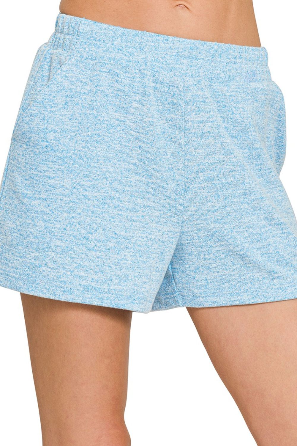 Soft Melange Hacci Elastic Waist Band Shorts