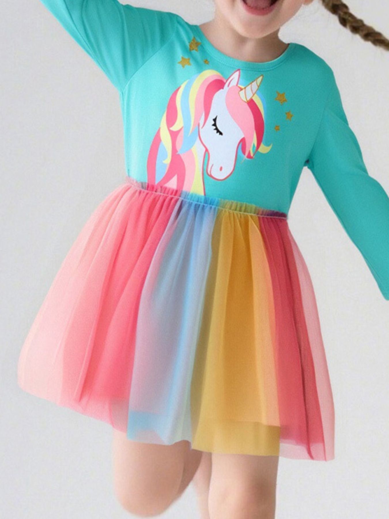 Children's Unicorn Rainbow Tulle Dress 1