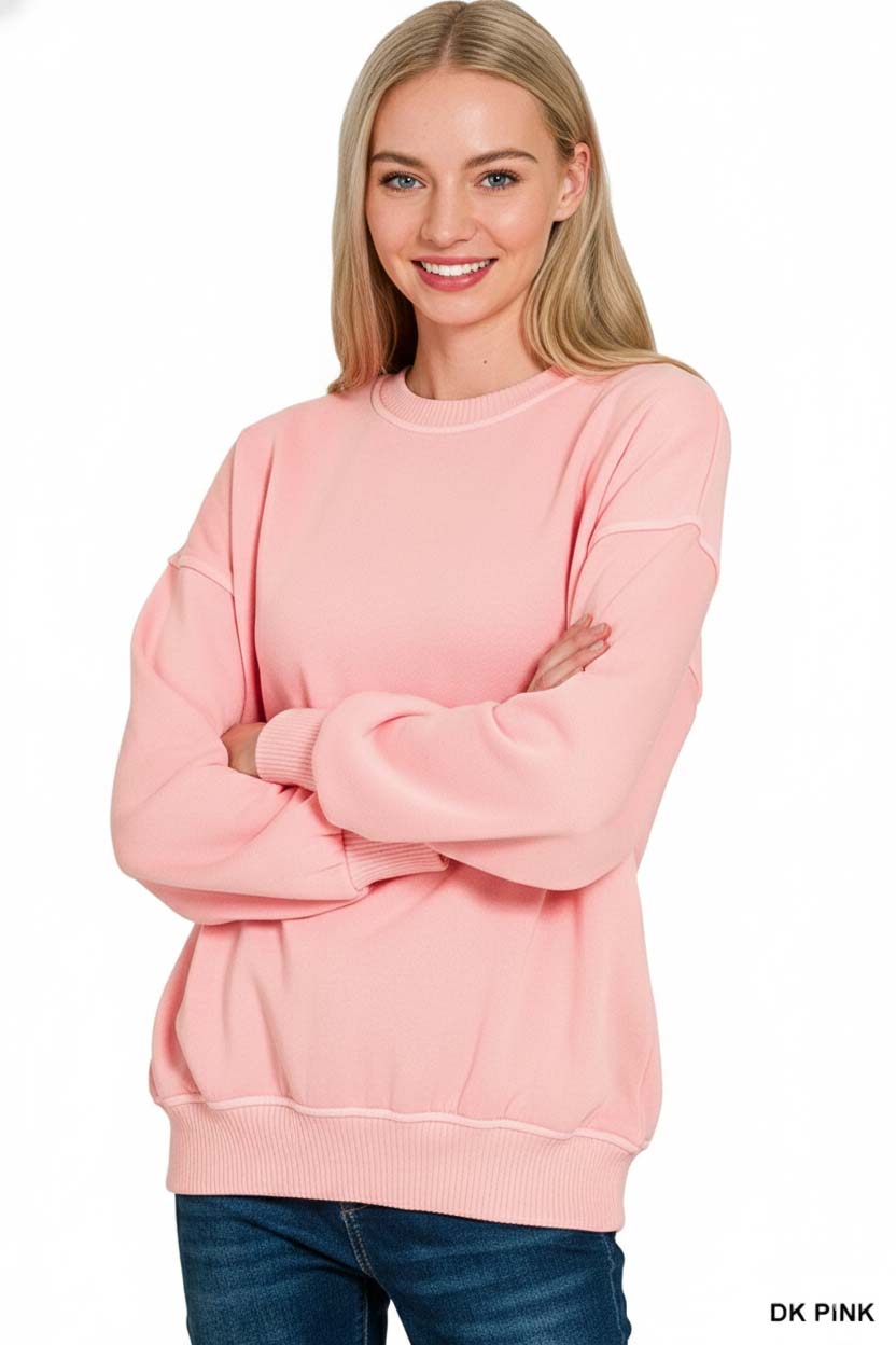 Pigment Dye Fleece Oversized Sweatshirt