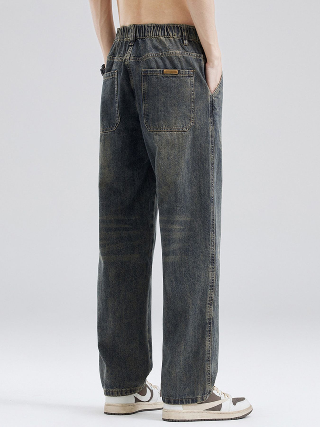 Men's Full Size Washed Relaxed Fit Jeans Plus Size