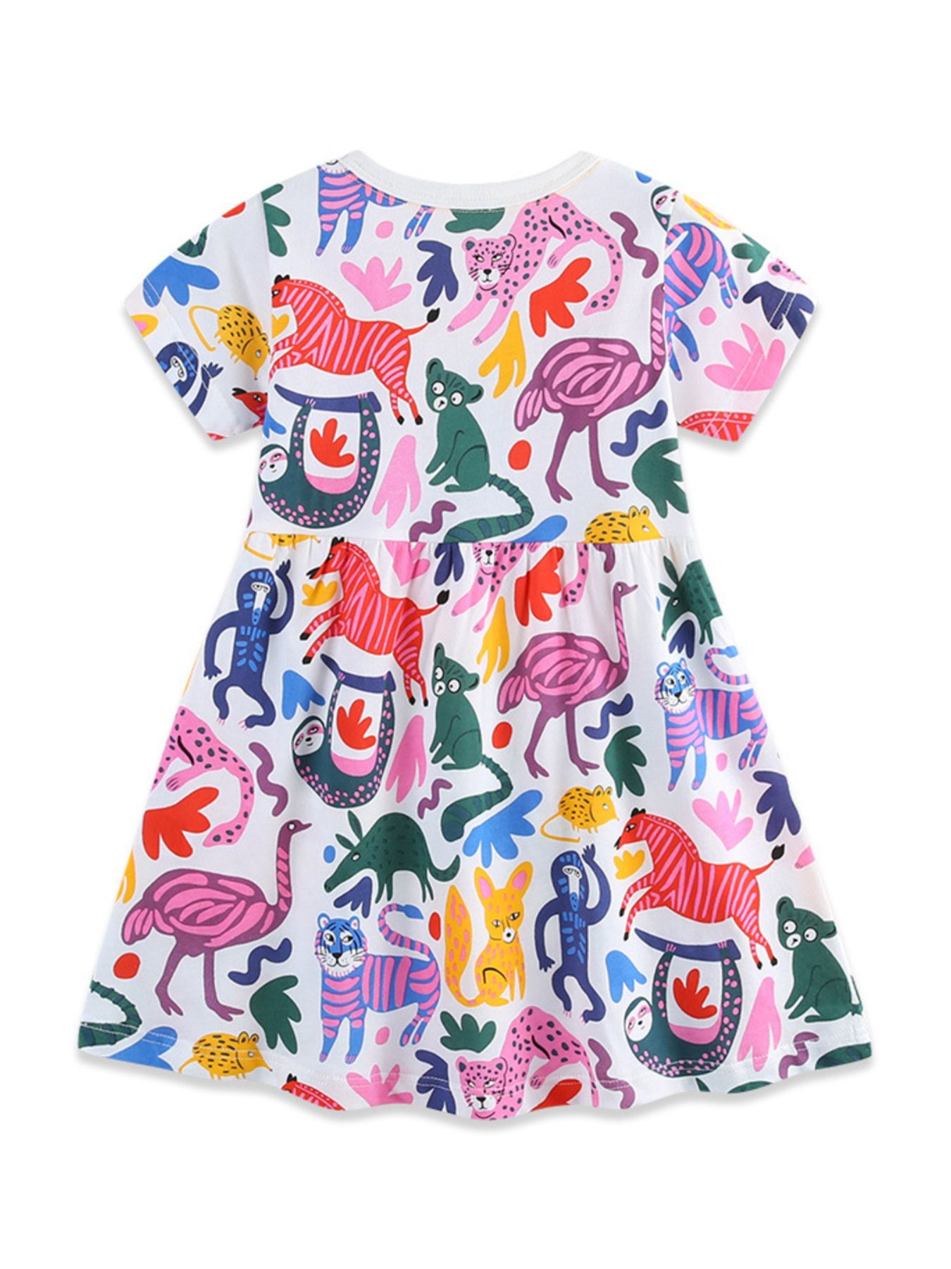 Children's Animal Print Short Sleeve Dress 6