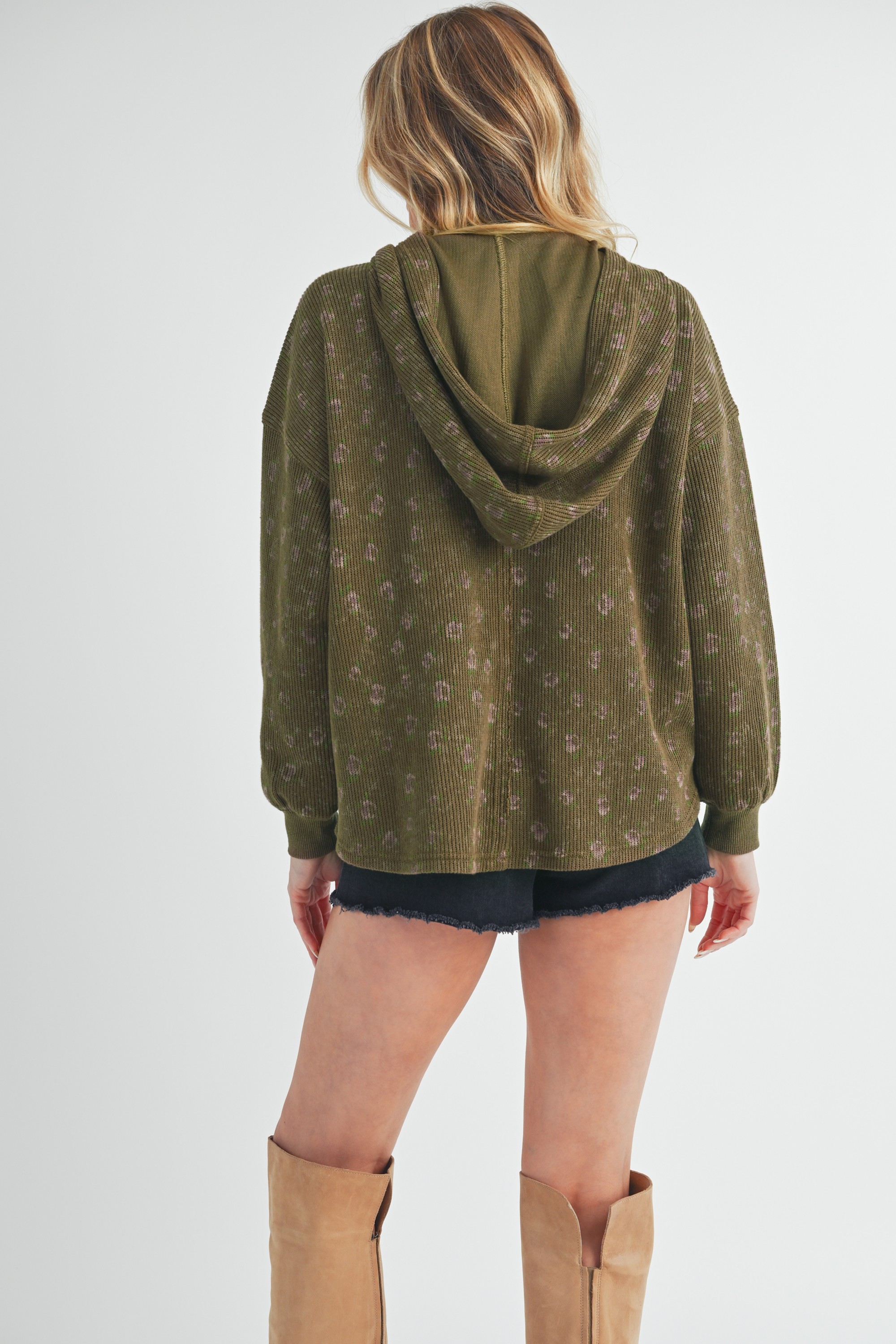 Floral Button Up Hooded Jacket