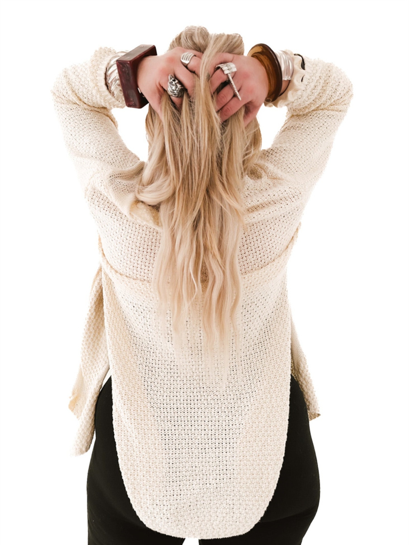 Oversized Knit Cardigan with Open Front Design