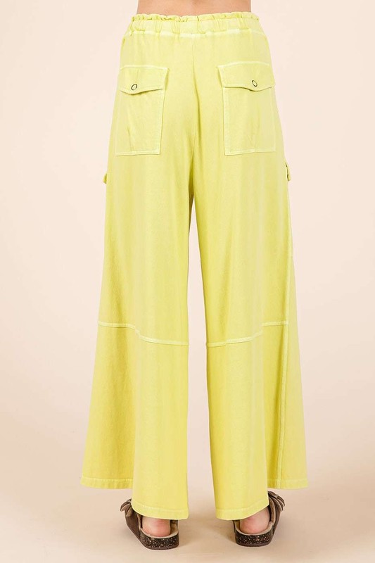 French Terry Cargo Wide Leg Pants