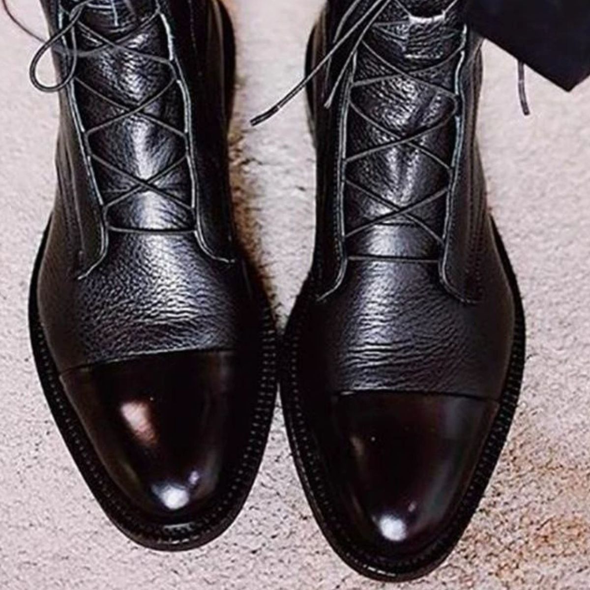 Lace-Up Leather Boots