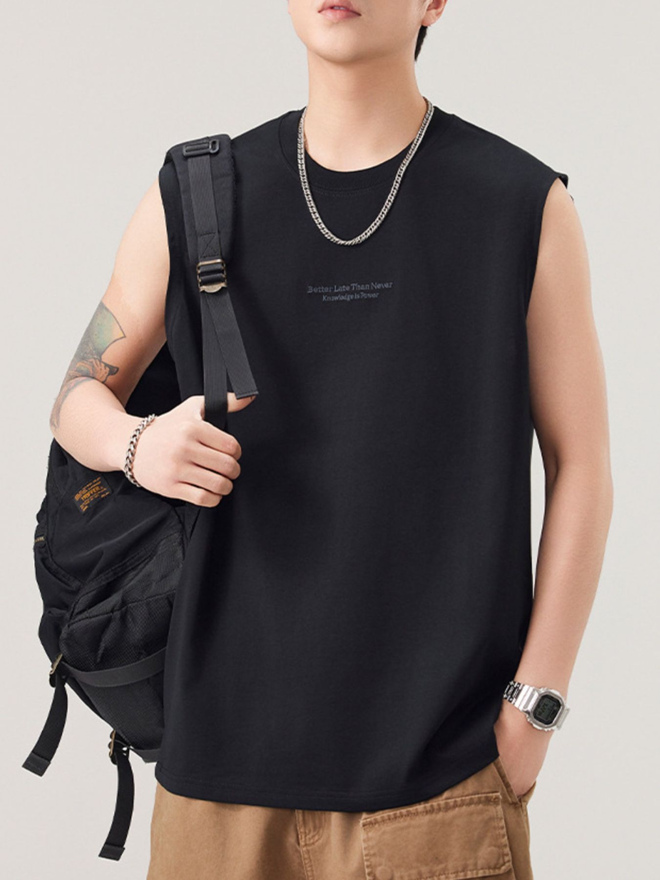 Men's Plus Size Round Neck Tank