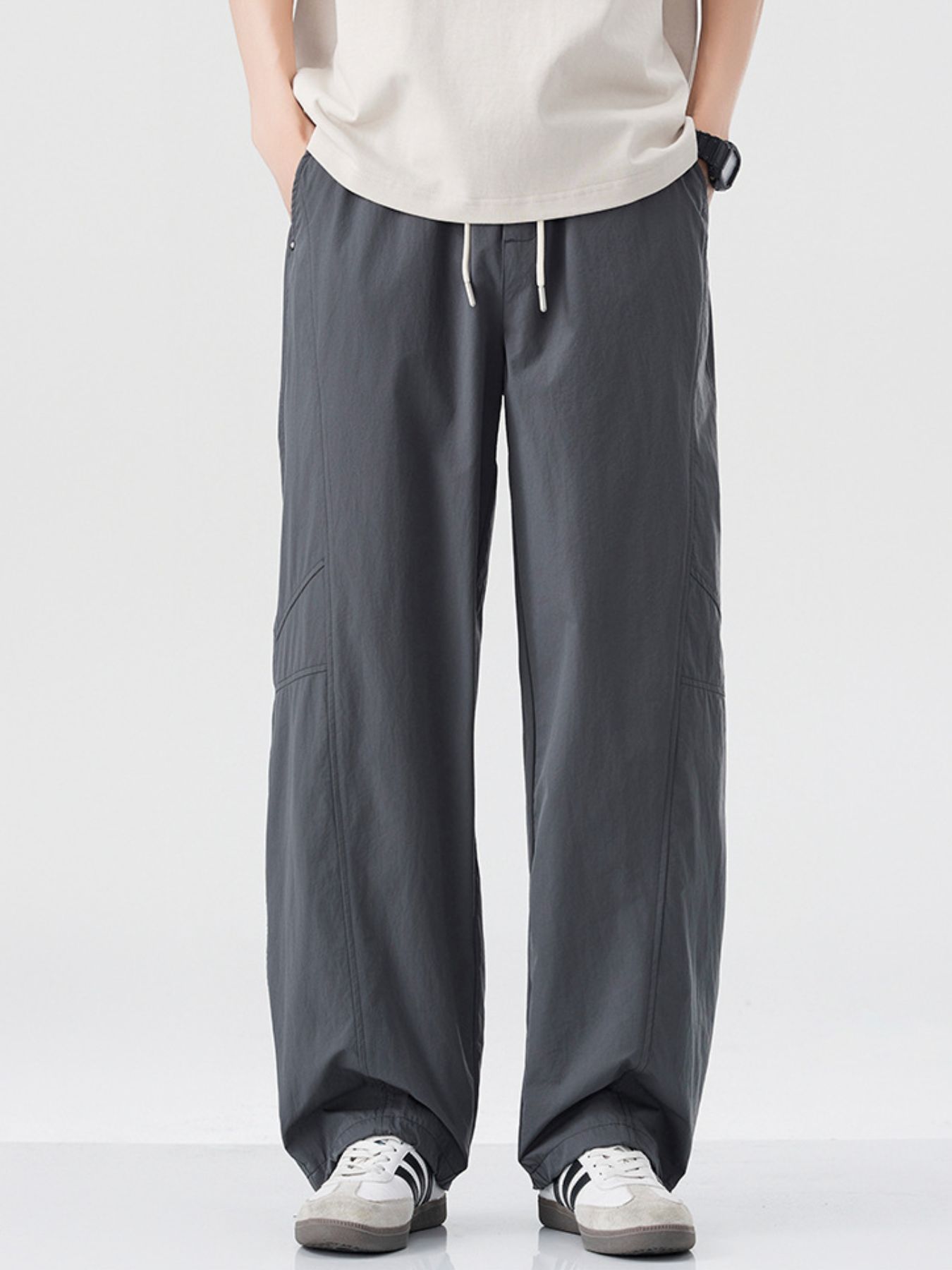 Men's Wide Leg Drawstring Pants