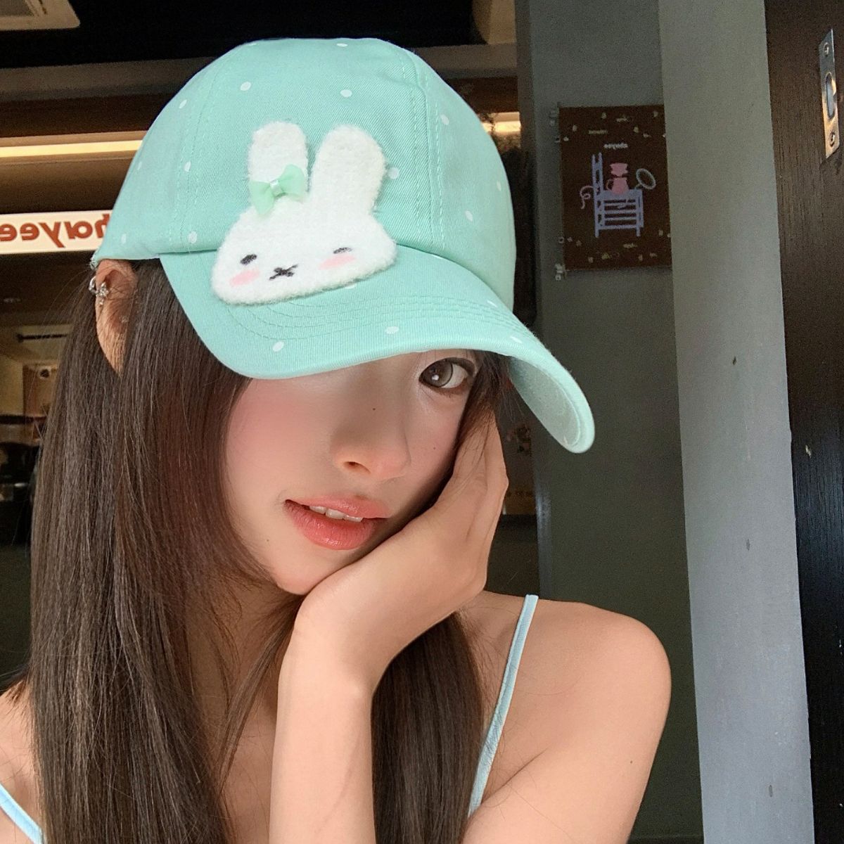 Bunny Polka Dot Baseball Cap 5