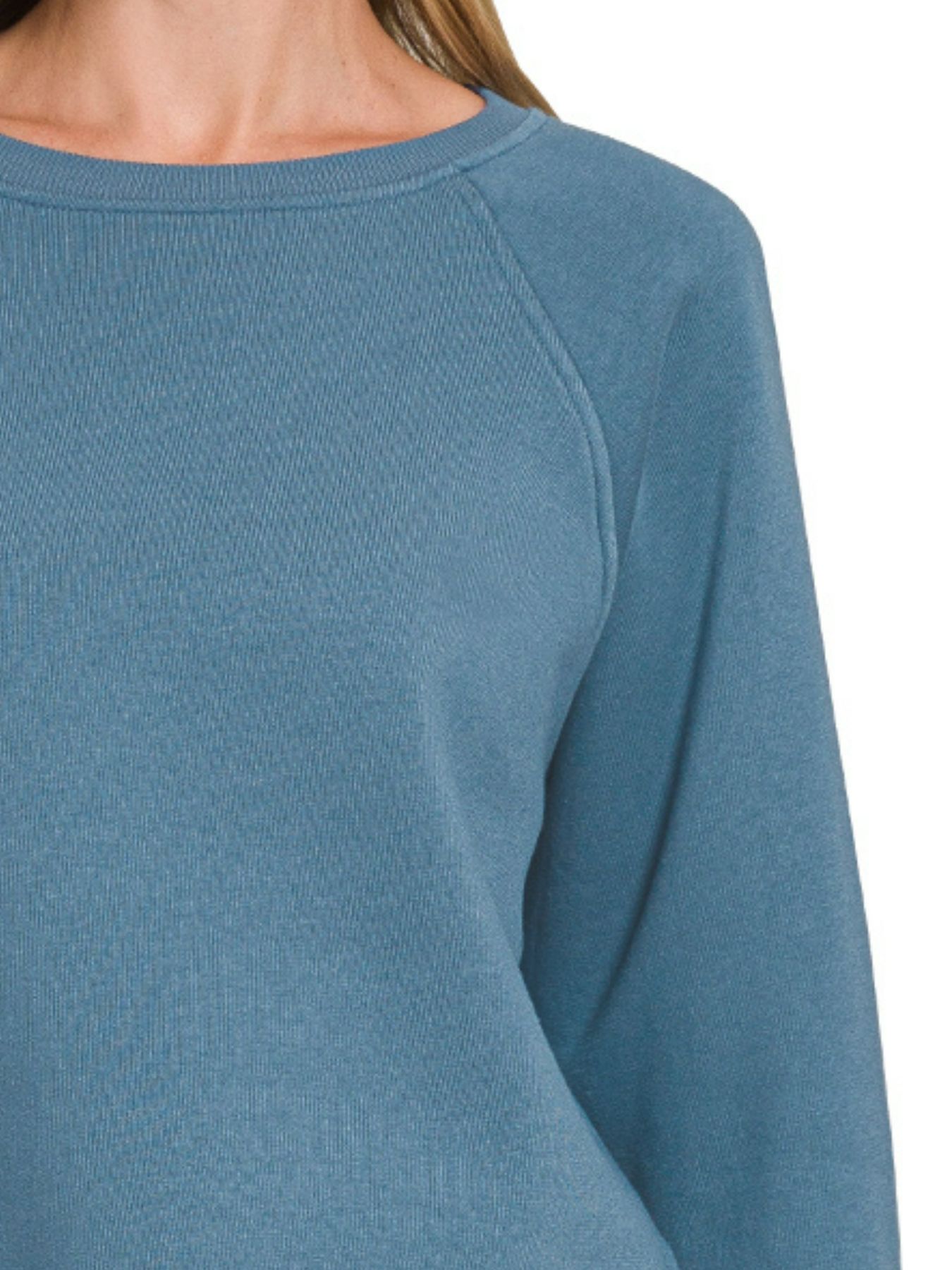 Fleece Raglan Round-Neck Sweatshirt