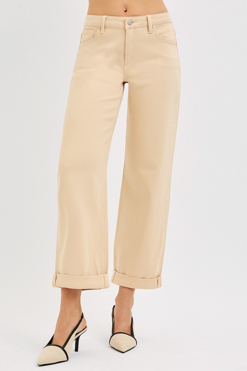 Tummy Control Mid Rise Ankle Barrel Relaxed Baggy