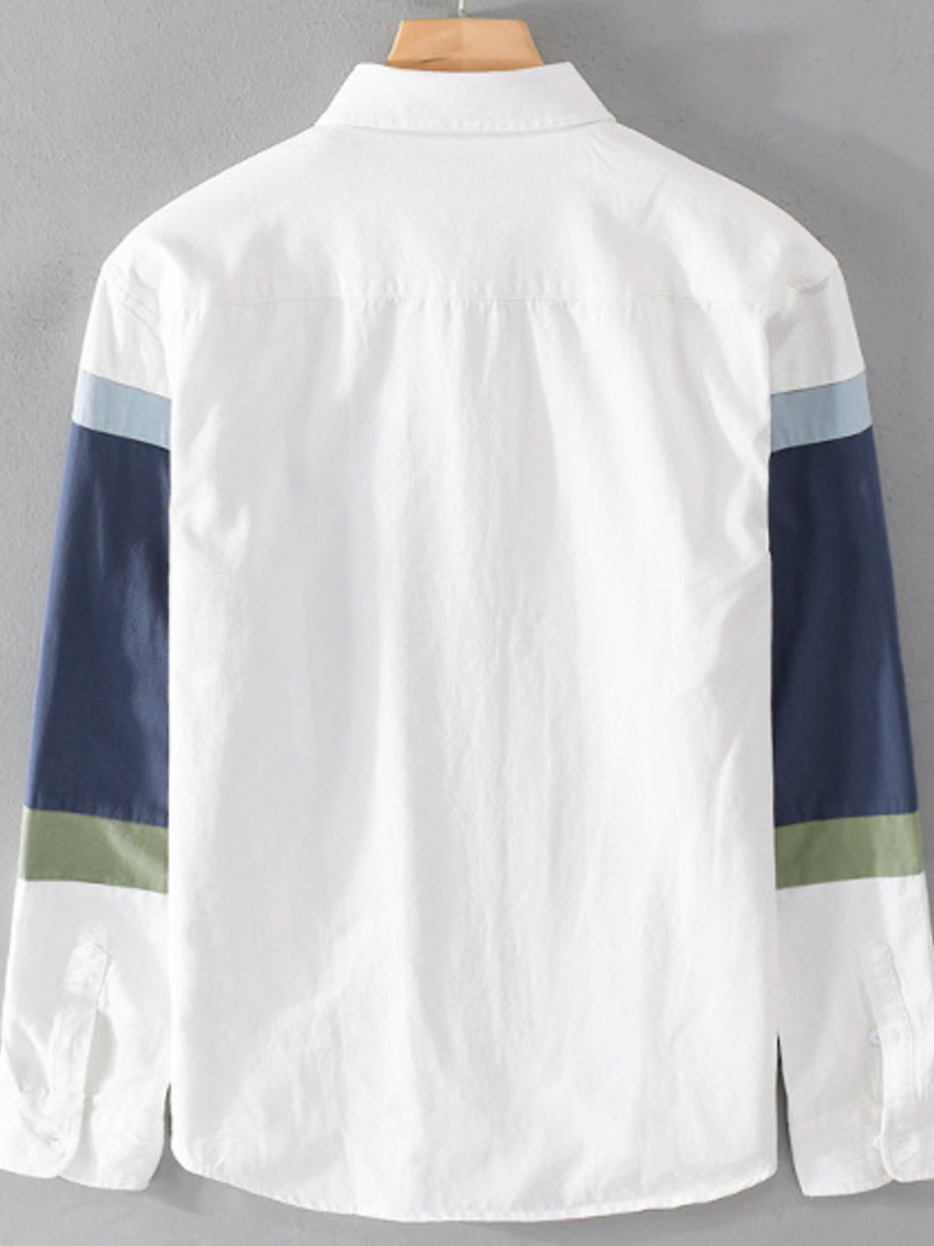 Men's Plus Size Contrast Button Up Long Sleeve Shirt