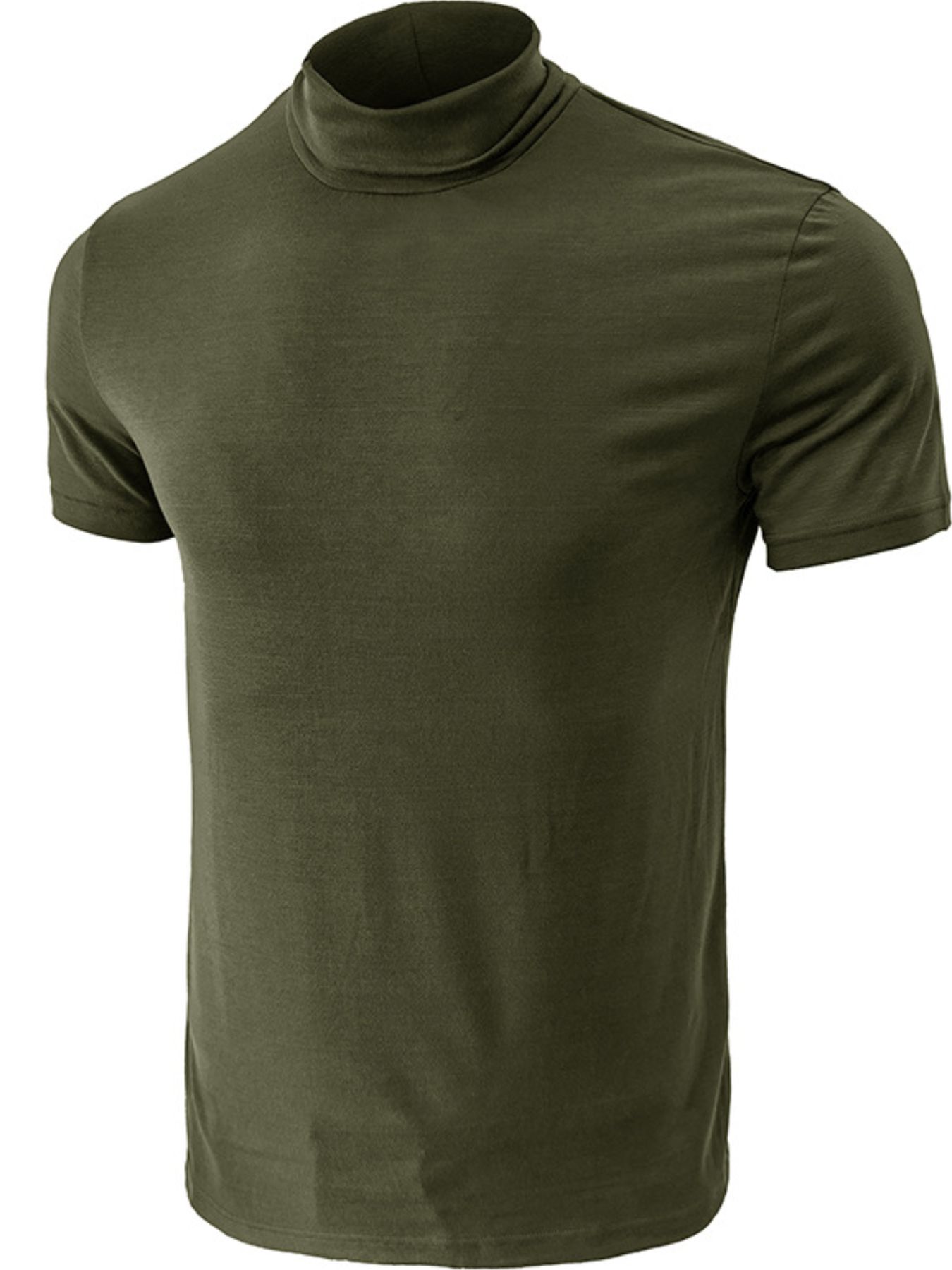 Men's Full Size Mock Neck Short Sleeve T-Shirt Plus Size