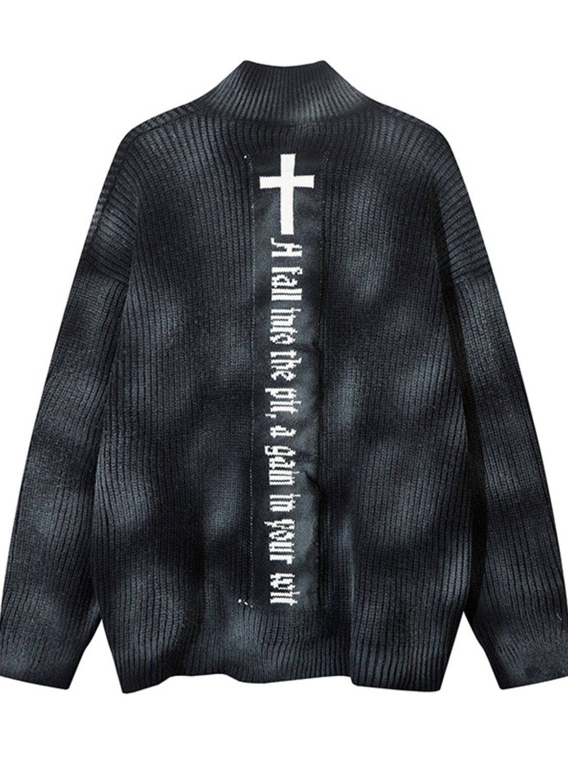 Men's Cross Tie-Dye Zip-Up Knit Cardigan