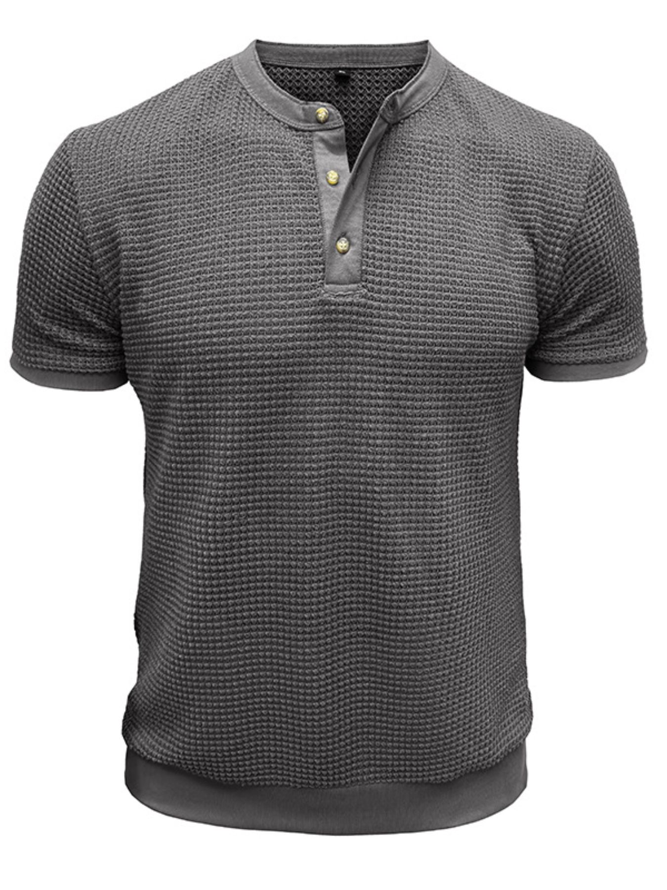 Men's Textured Henley Short Sleeve T-Shirt