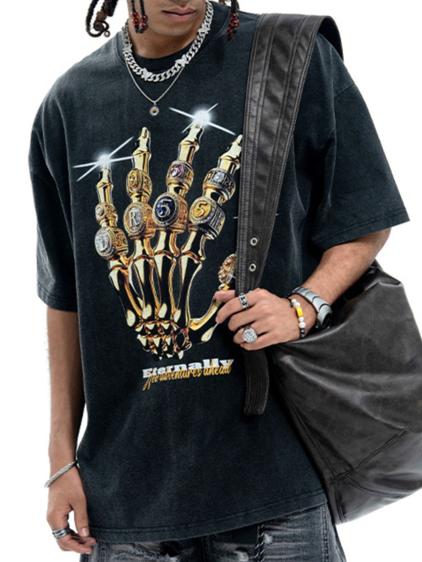 Men's Graphic Round Neck Short Sleeve T-Shirt