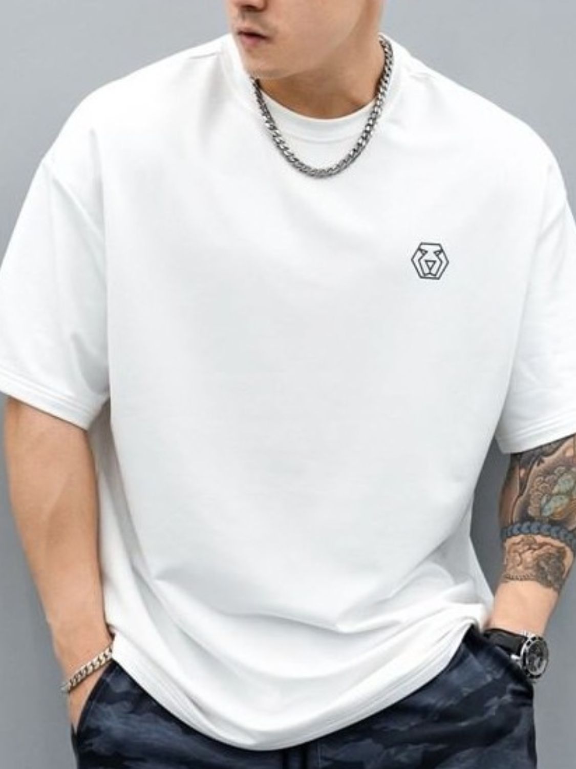 Men's Plus Size Round Neck Half Sleeve T-Shirt