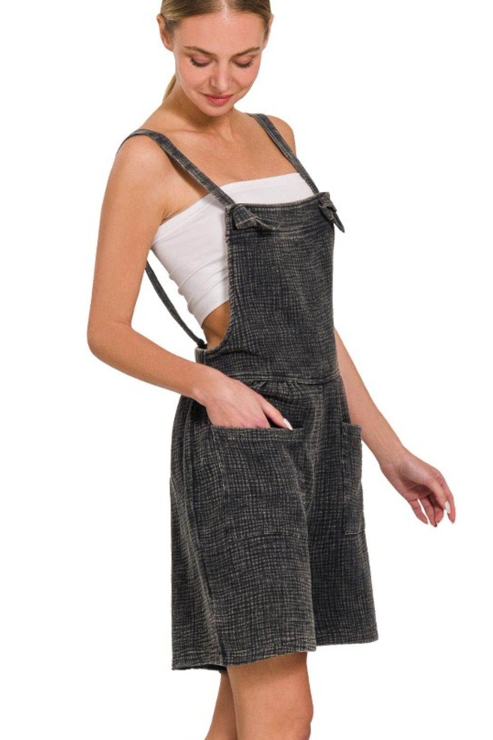 Woven Double Gauze Acid Washed Romper