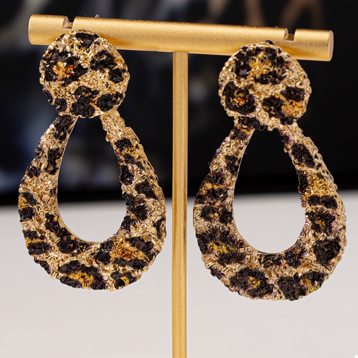 18K Gold-Plated Leopard Dangle Earrings