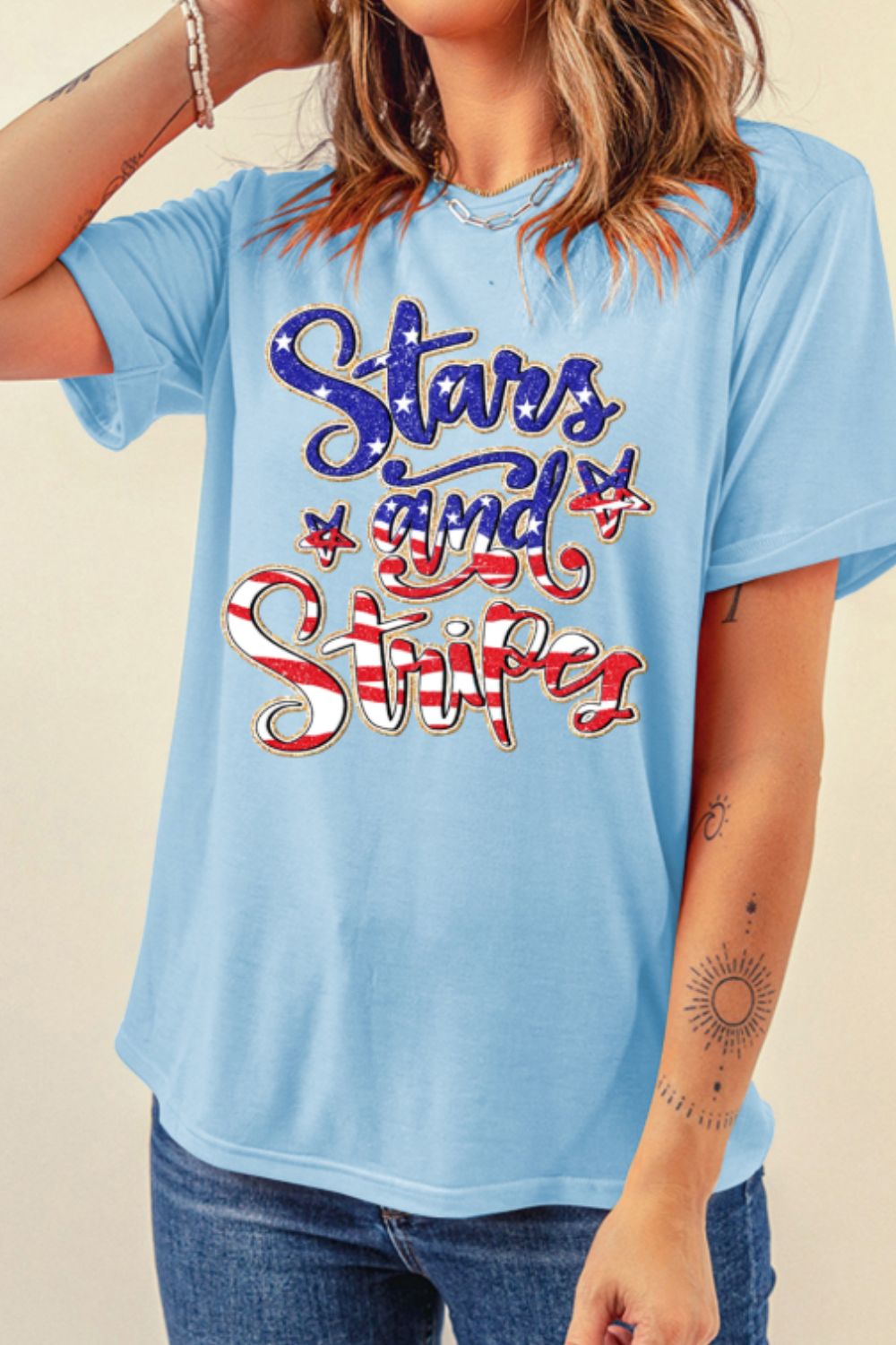 Stars and Stripes Patriotic Graphic T-Shirt