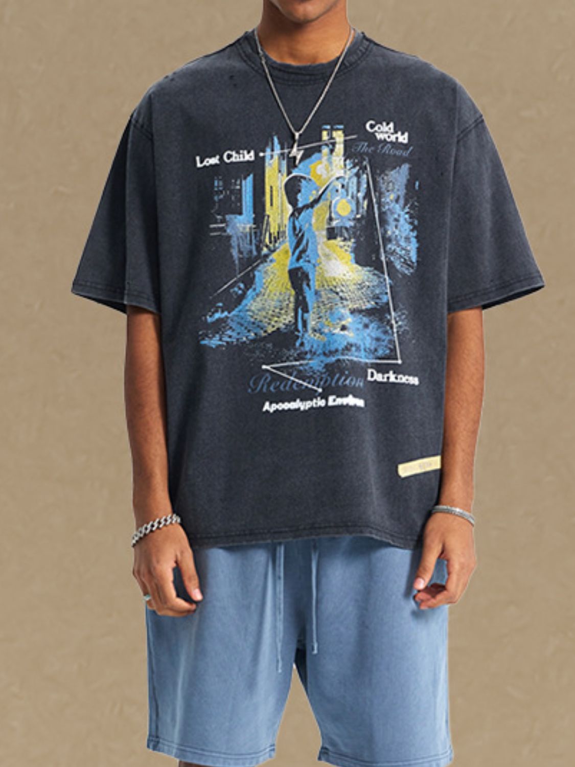 Men's Graphic Round Neck Half Sleeve T-Shirt