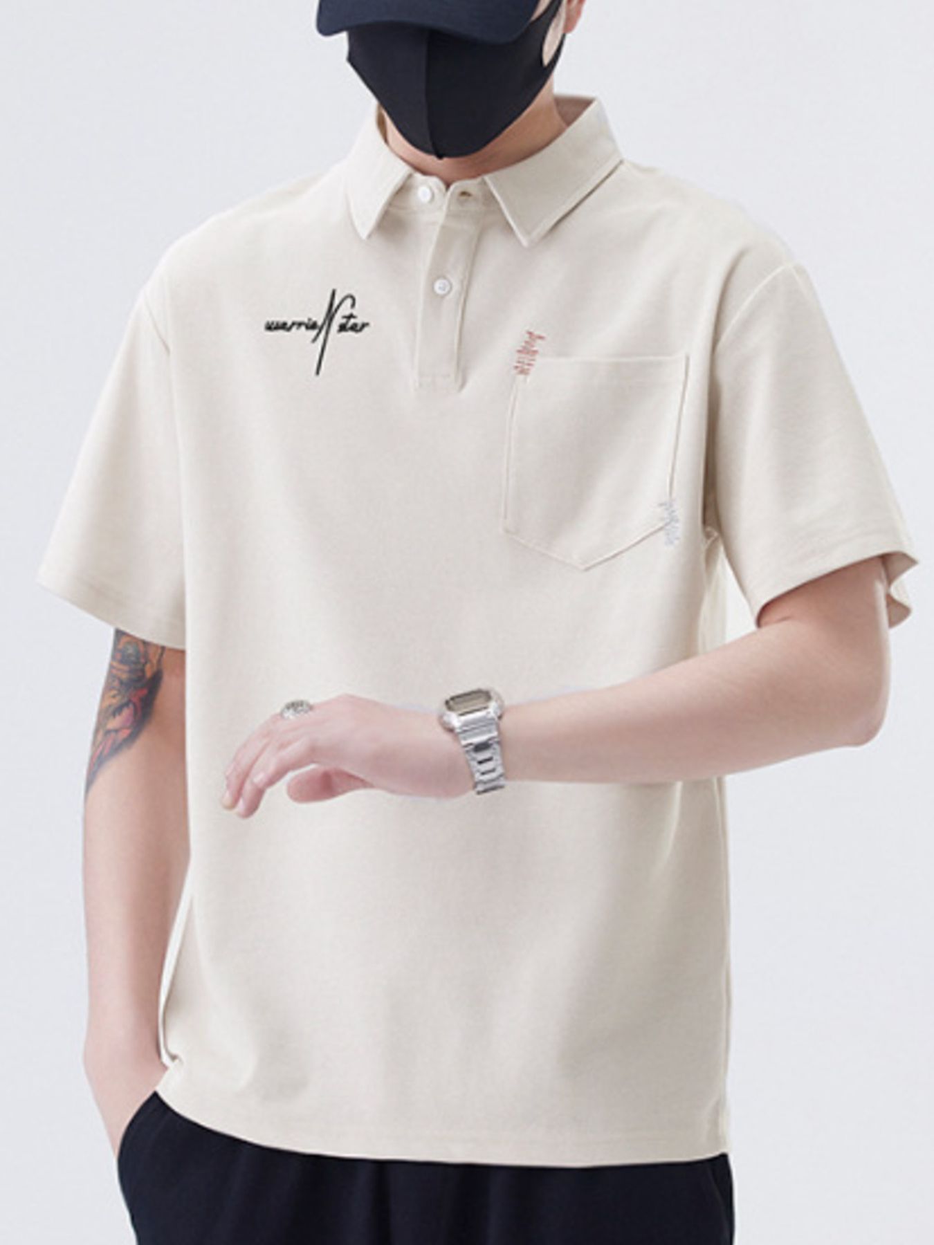 Men's Plus Size Collared Neck Short Sleeve Polo