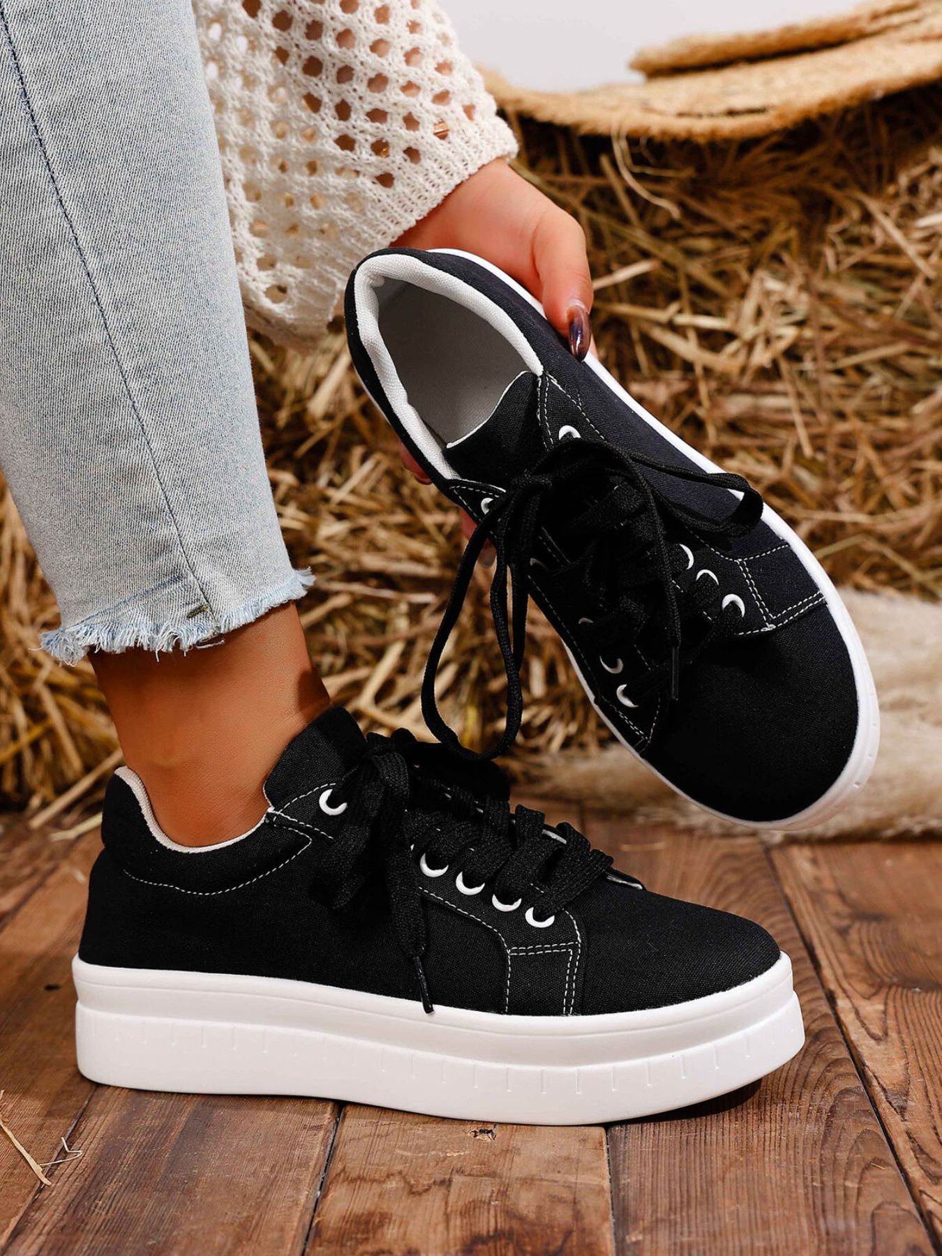 Lace Up Platform Sneakers