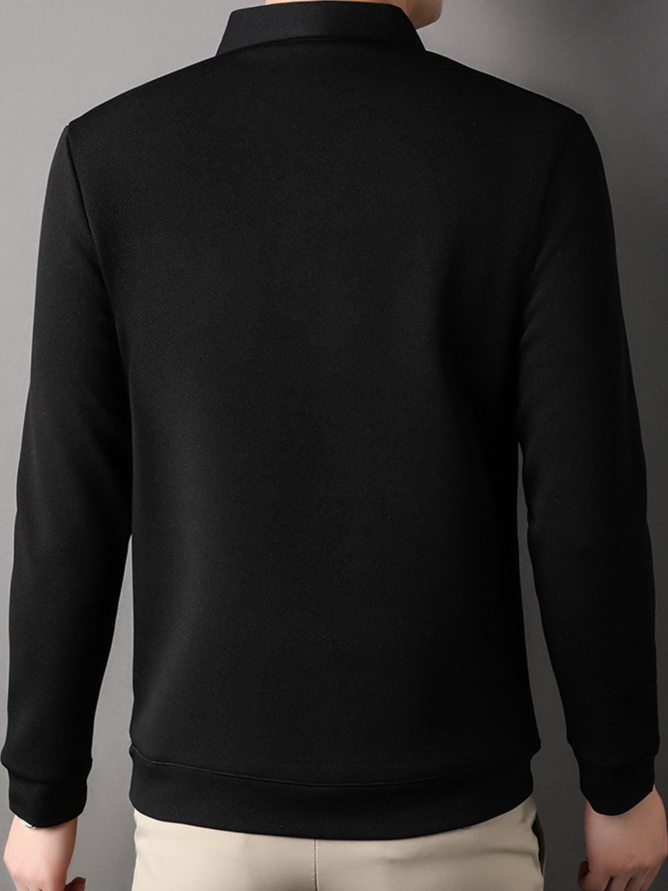 Men's Plus Size Long Sleeve Classic Fit Polo