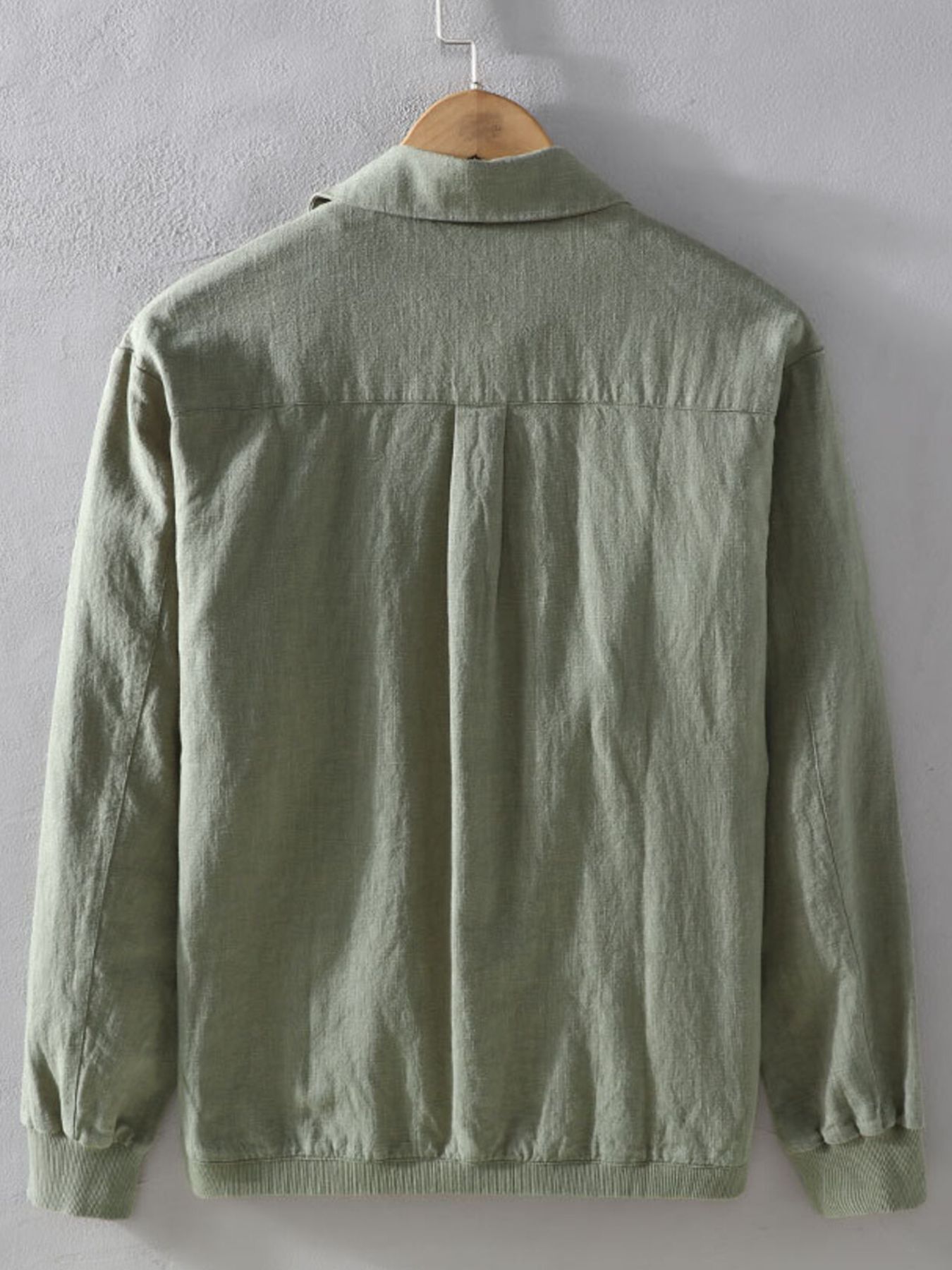 Men's Plus Size Button Up Long Sleeve Shacket