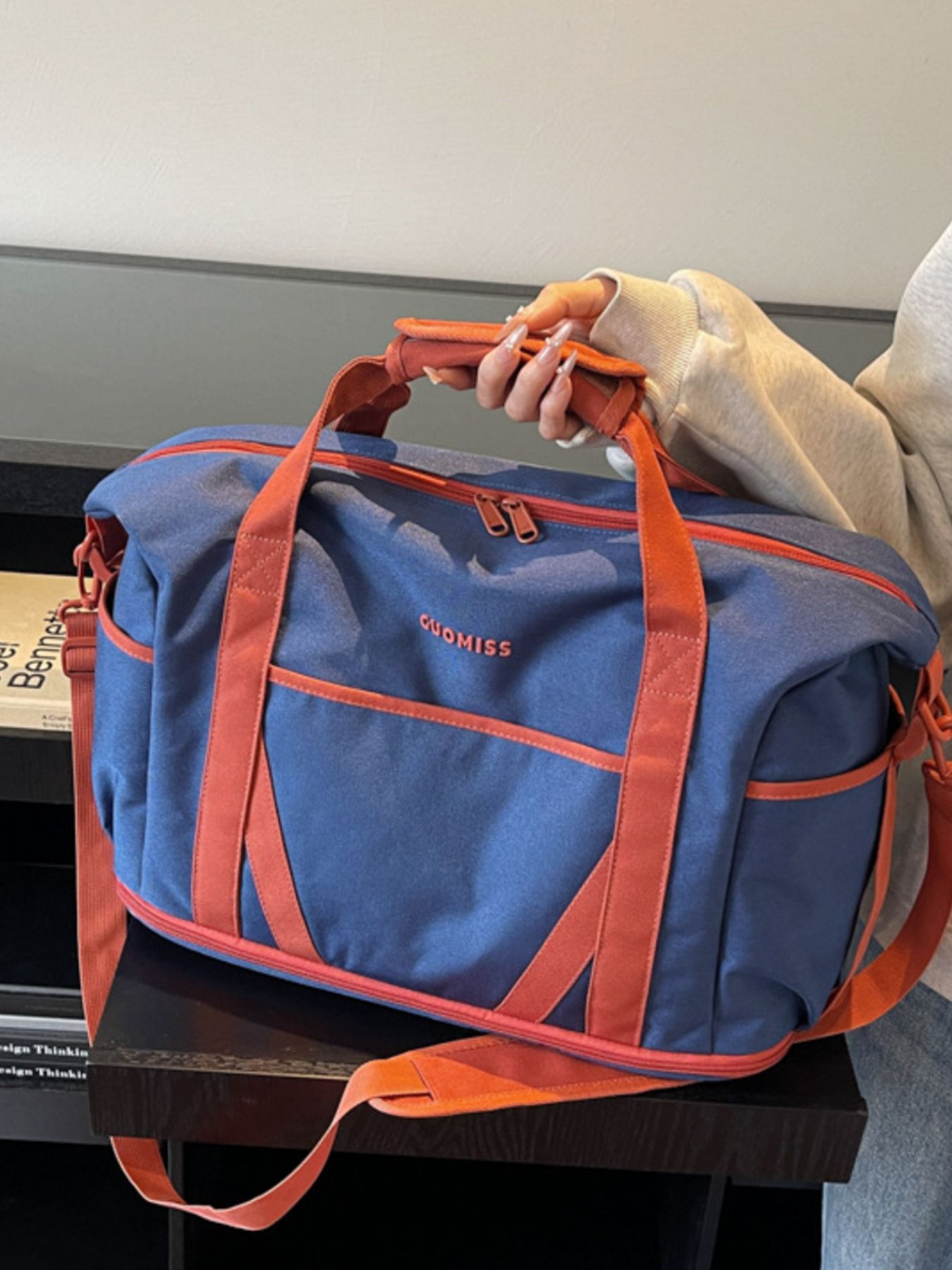 Contrast Oxford Cloth Travel Bag 6