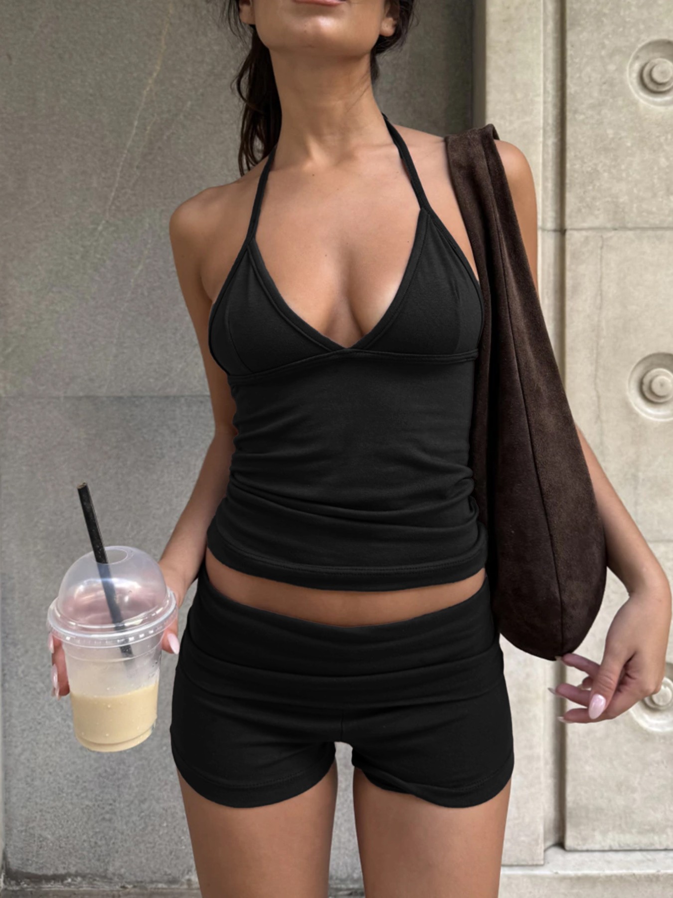 Halter Neck Cami and Shorts Set