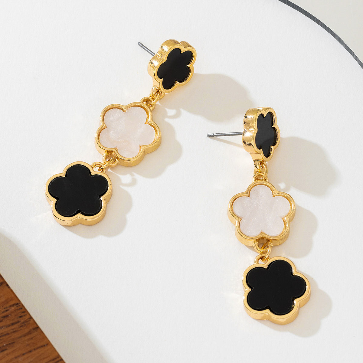 18K Gold-Plated Clover Drop Earrings