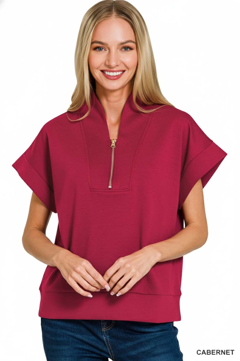 Scuba High Neck Half Zip Top