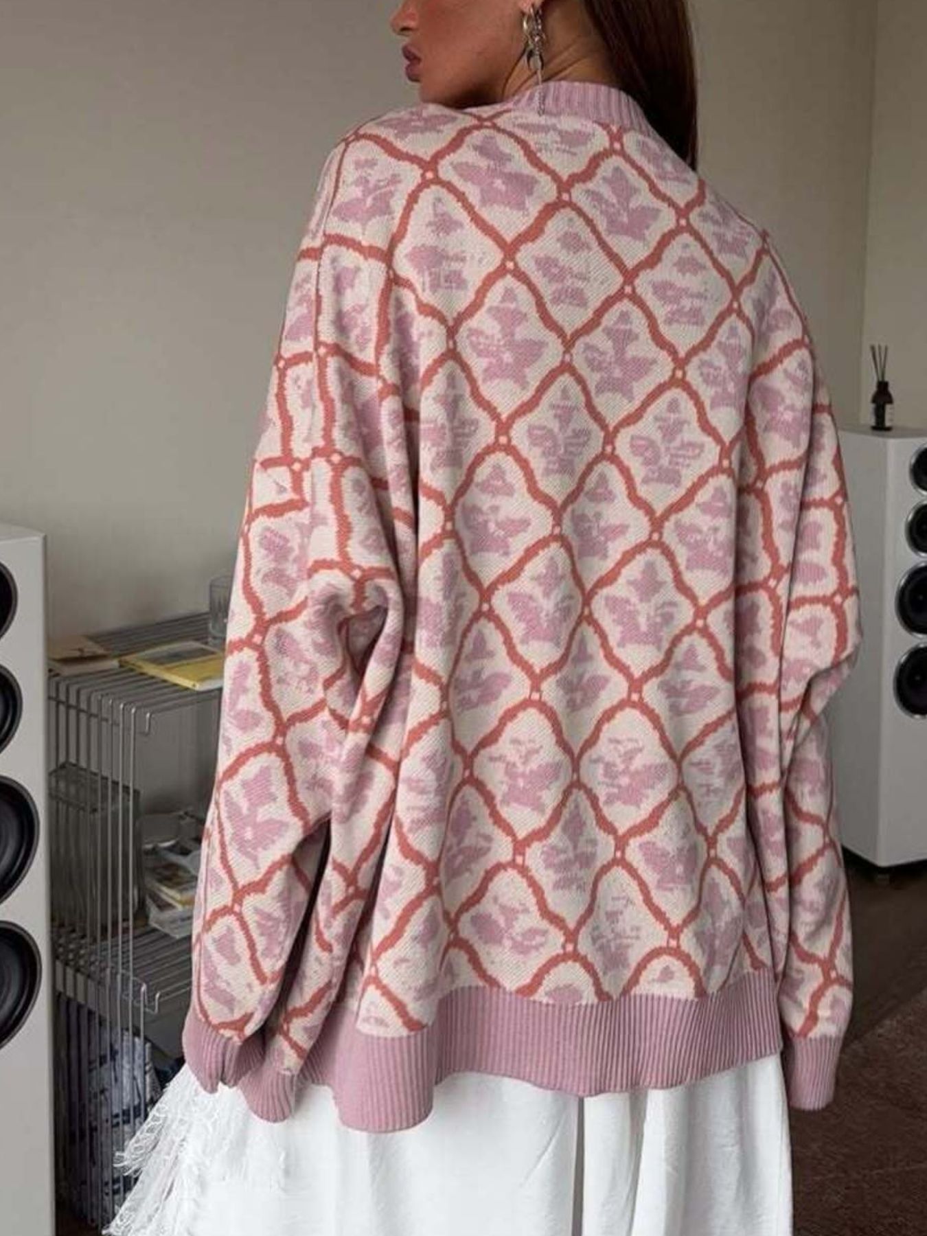 Letter Round Neck Long Sleeve Sweater