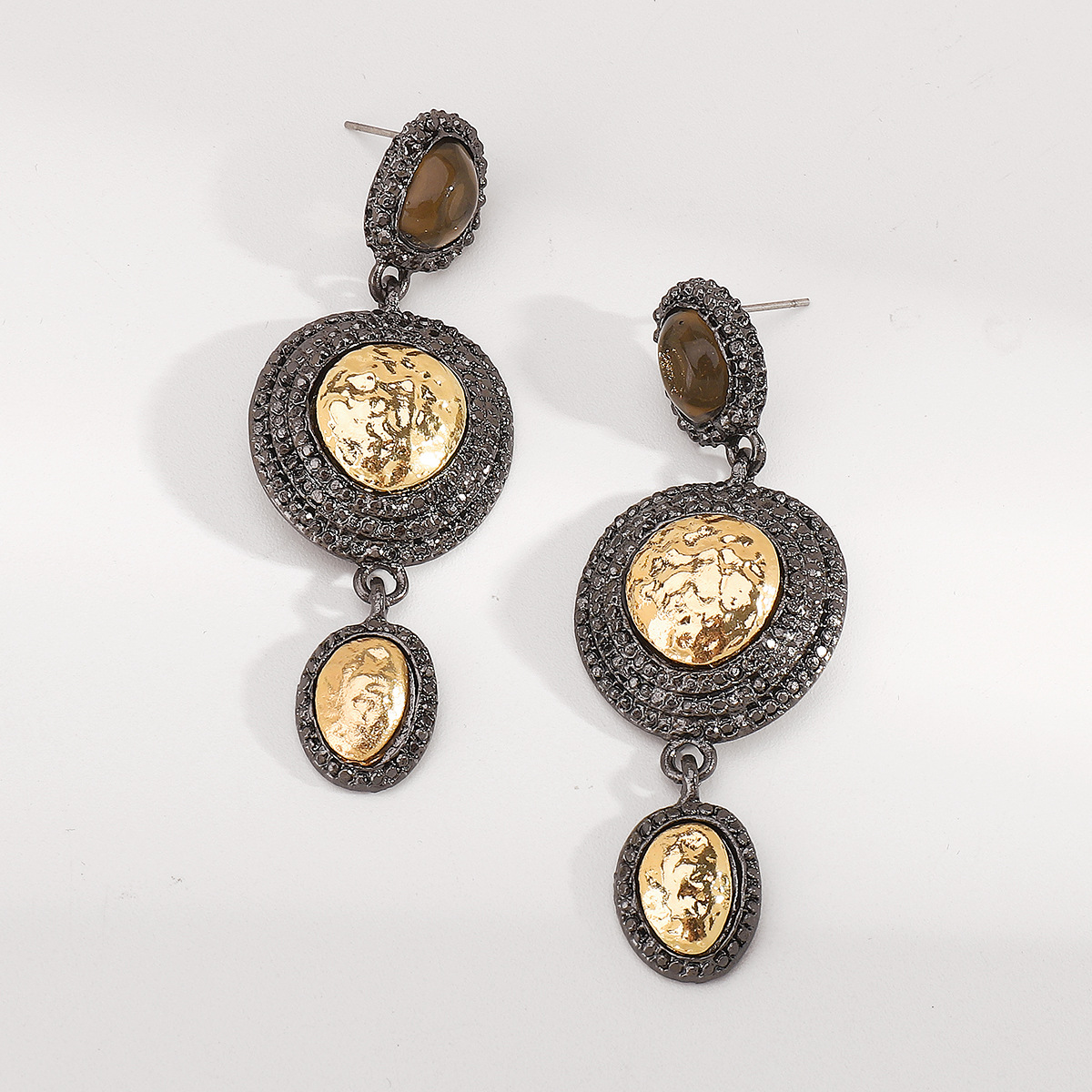 Vintage-Inspired Dangle Earrings with Gold Accents