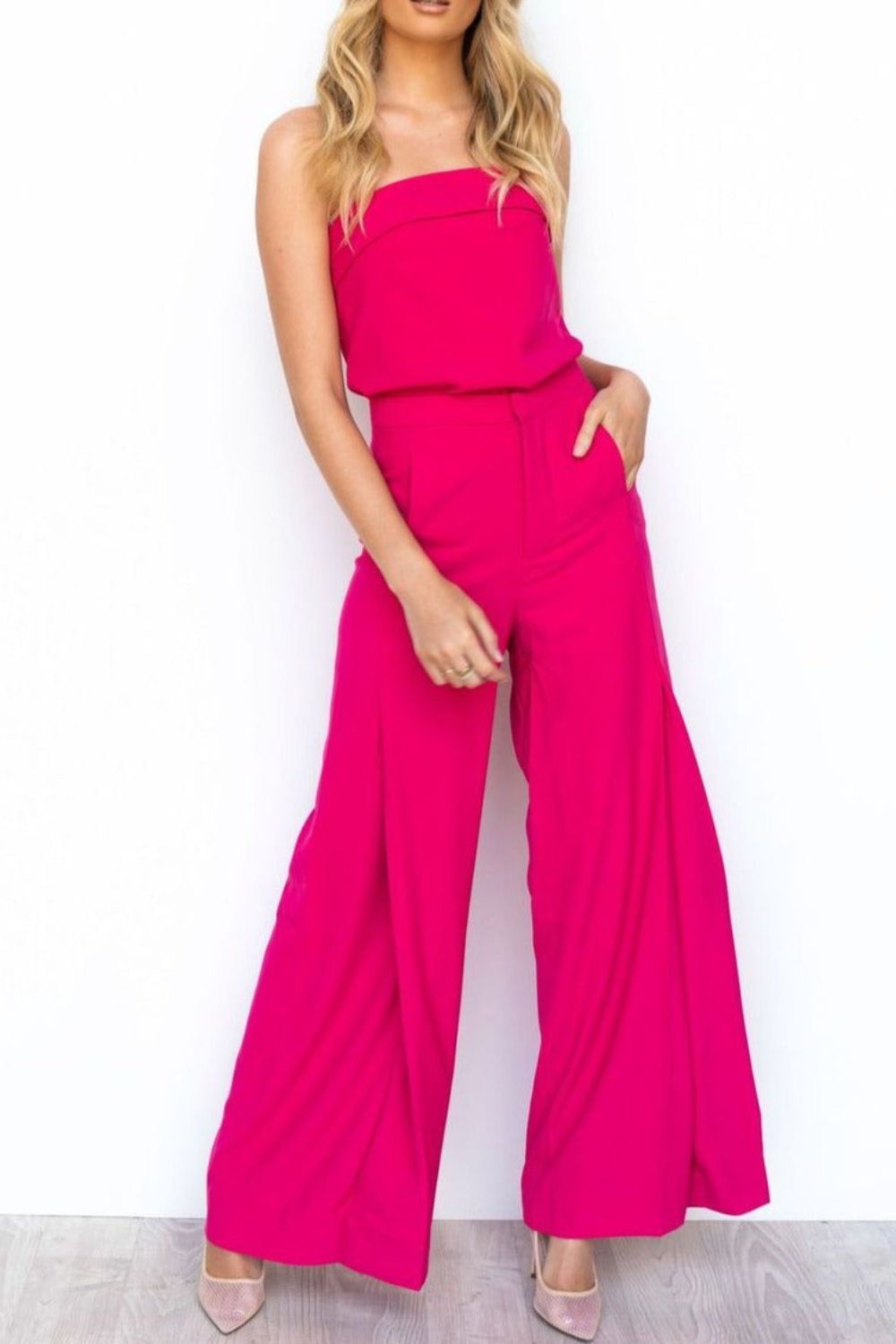 Tube Top and Wide Leg Pants Set