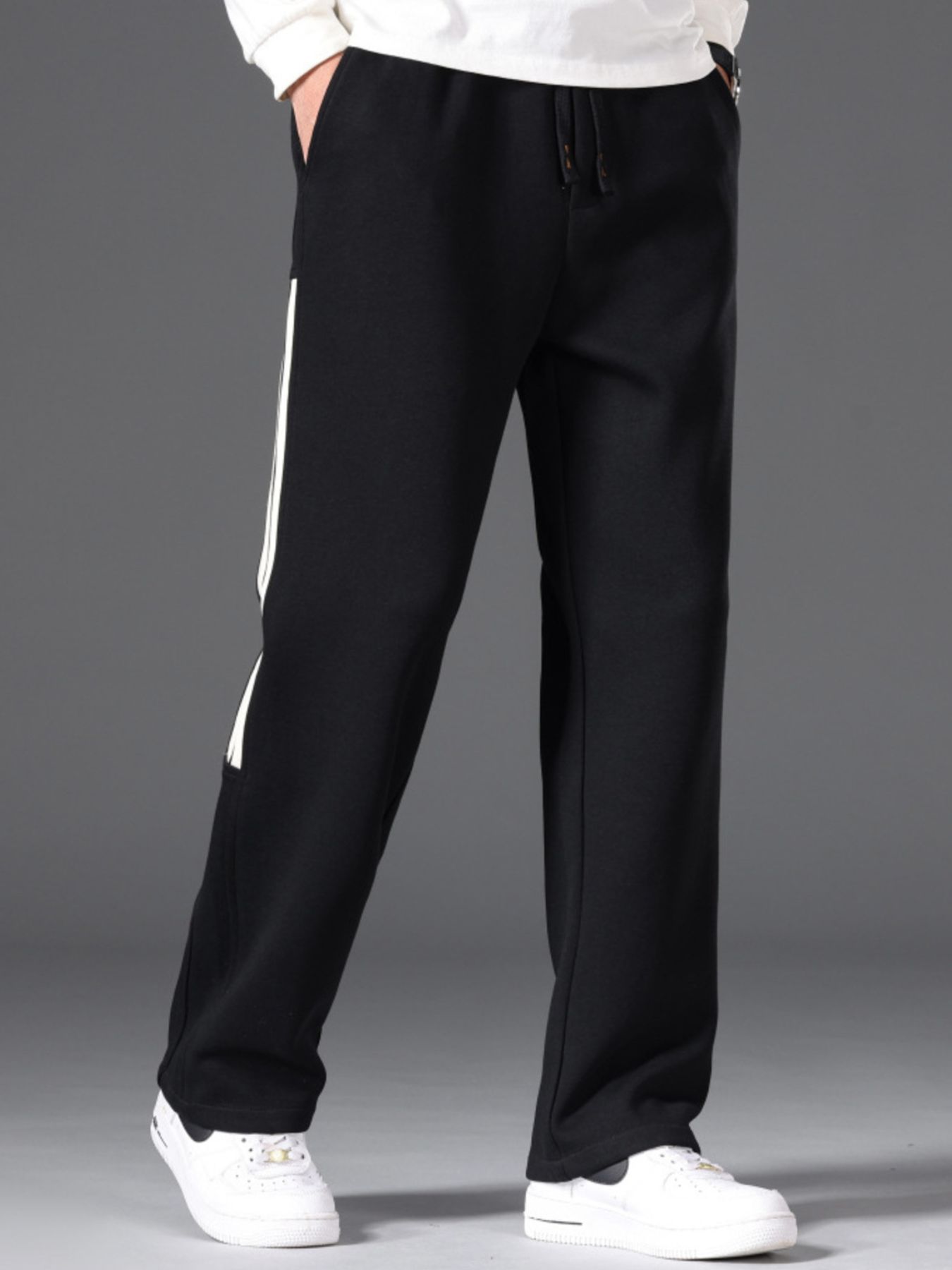 Men's Casual Striped Wide Leg Pants