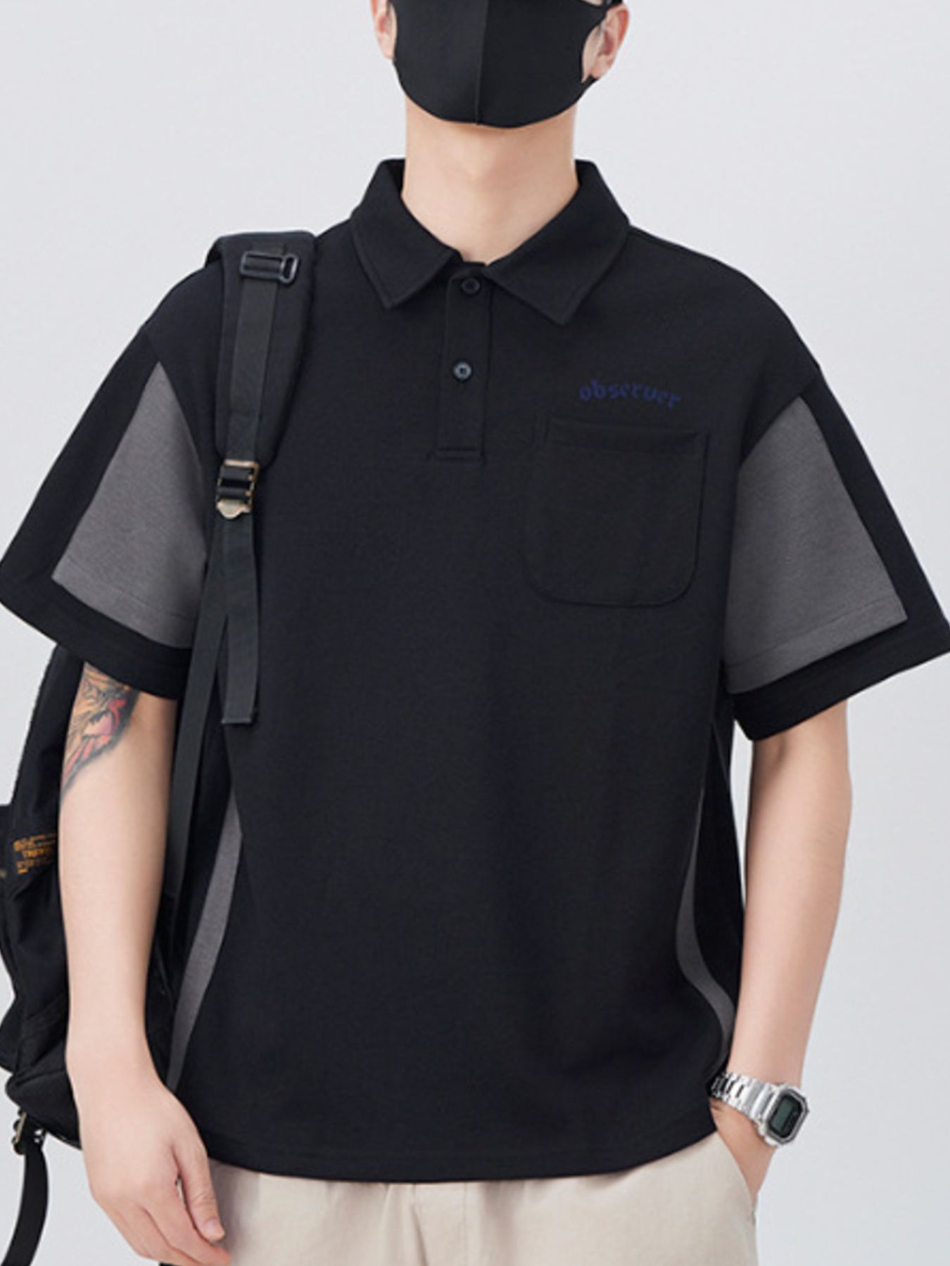Men's Plus Size Button Detail Short Sleeve Polo