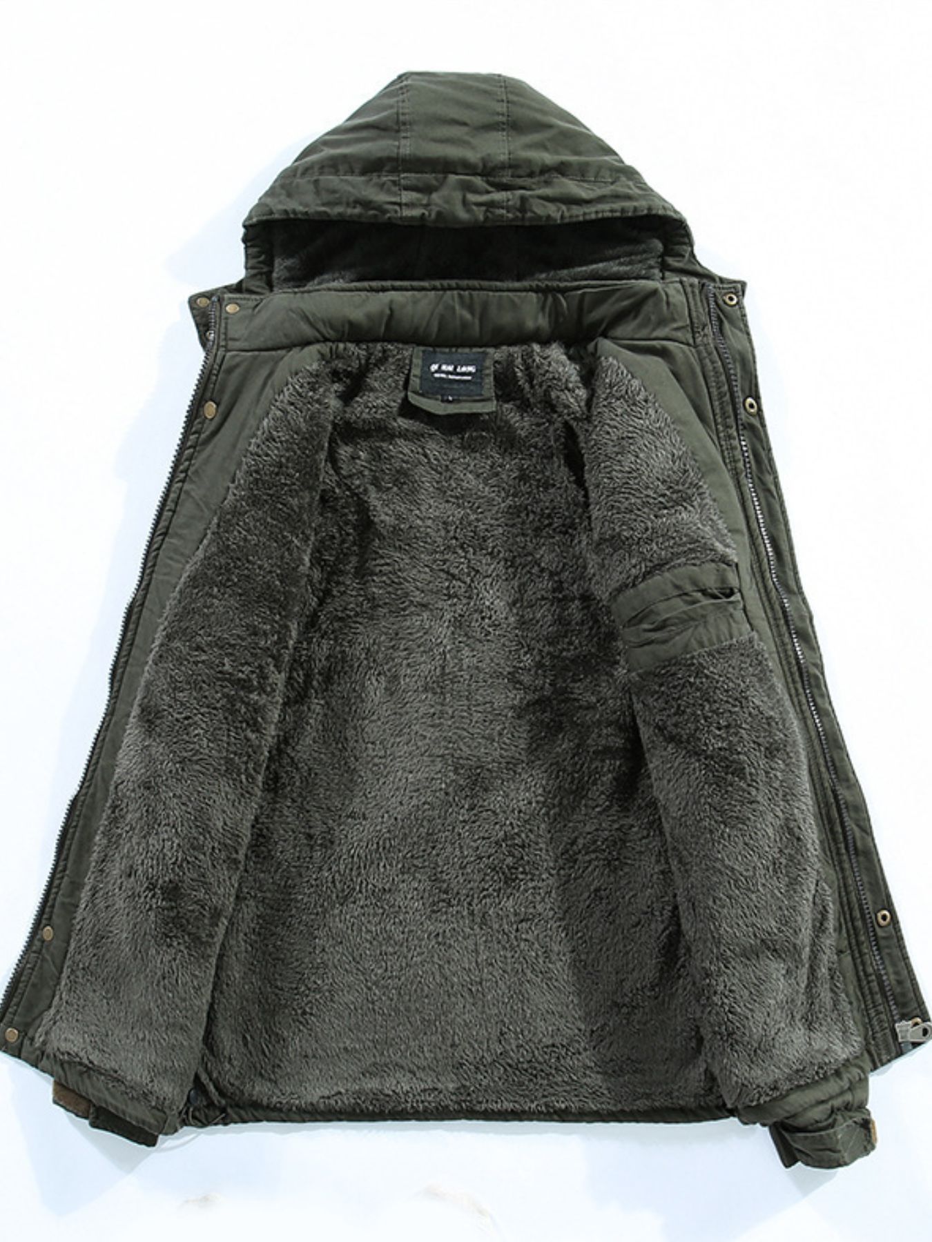 Men's Plus Size Winter Warm Hooded Zip Up Jacket