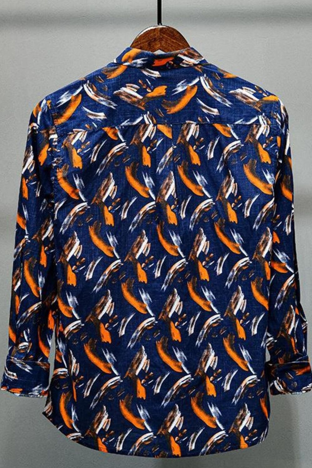 Men's Printed Button Up Long Sleeve Shirt