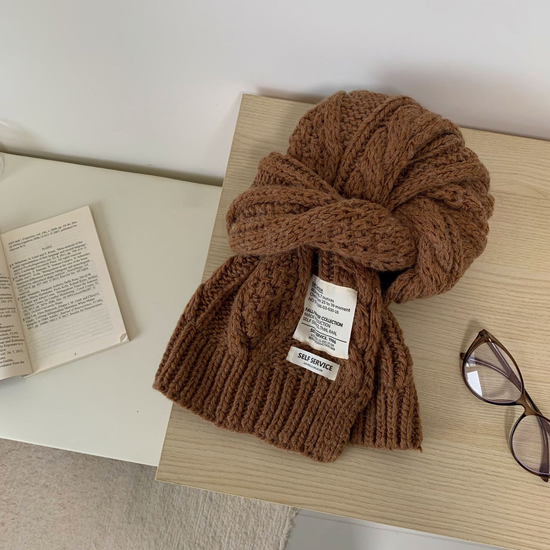 Chunky Cable Knit Scarf 1