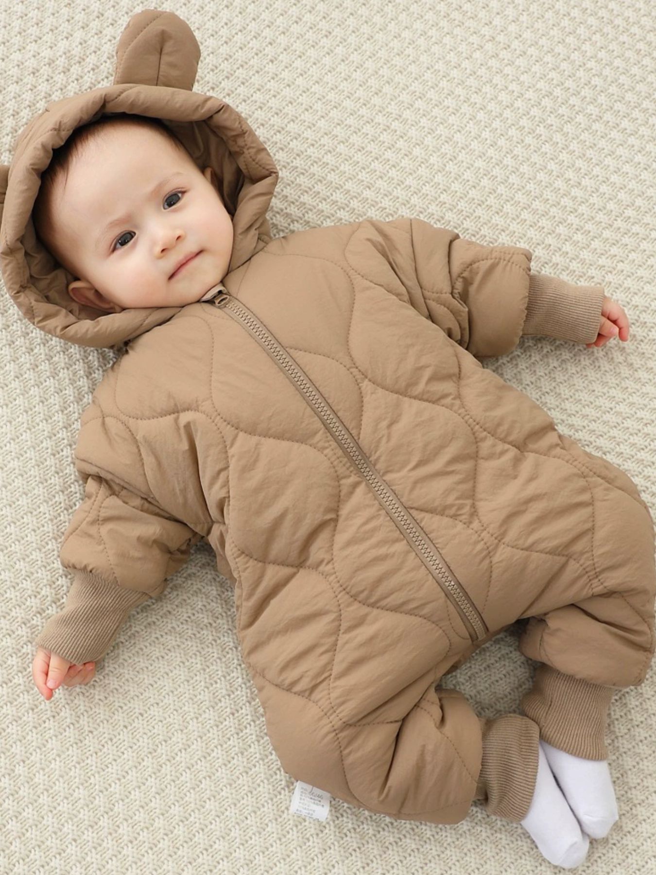 Children's Zip Front Hooded Padded One-Piece